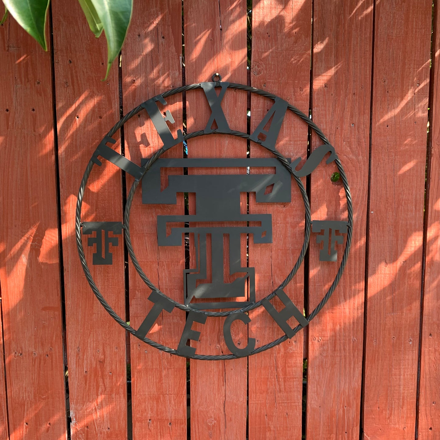 TEXAS TECH RUSTIC BLACK CUSTOM METAL VINTAGE CRAFT WESTERN HOME DECOR HANDMADE