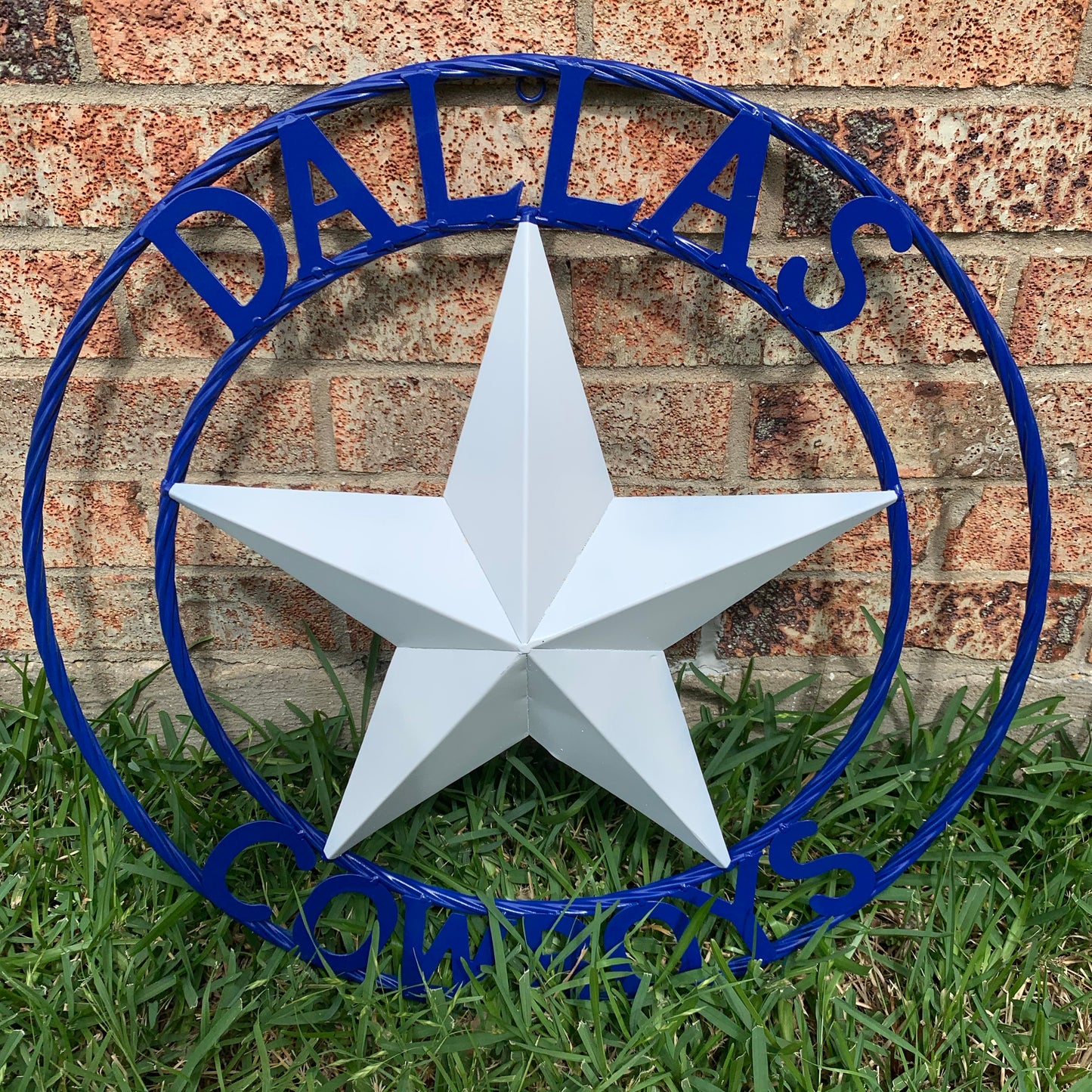 DALLAS COWBOYS STAR METAL BARN LONE STAR WESTERN HOME DECOR BLUE & WHITE STAR, SIZE:24",32",36",40",42",44",46",50"
