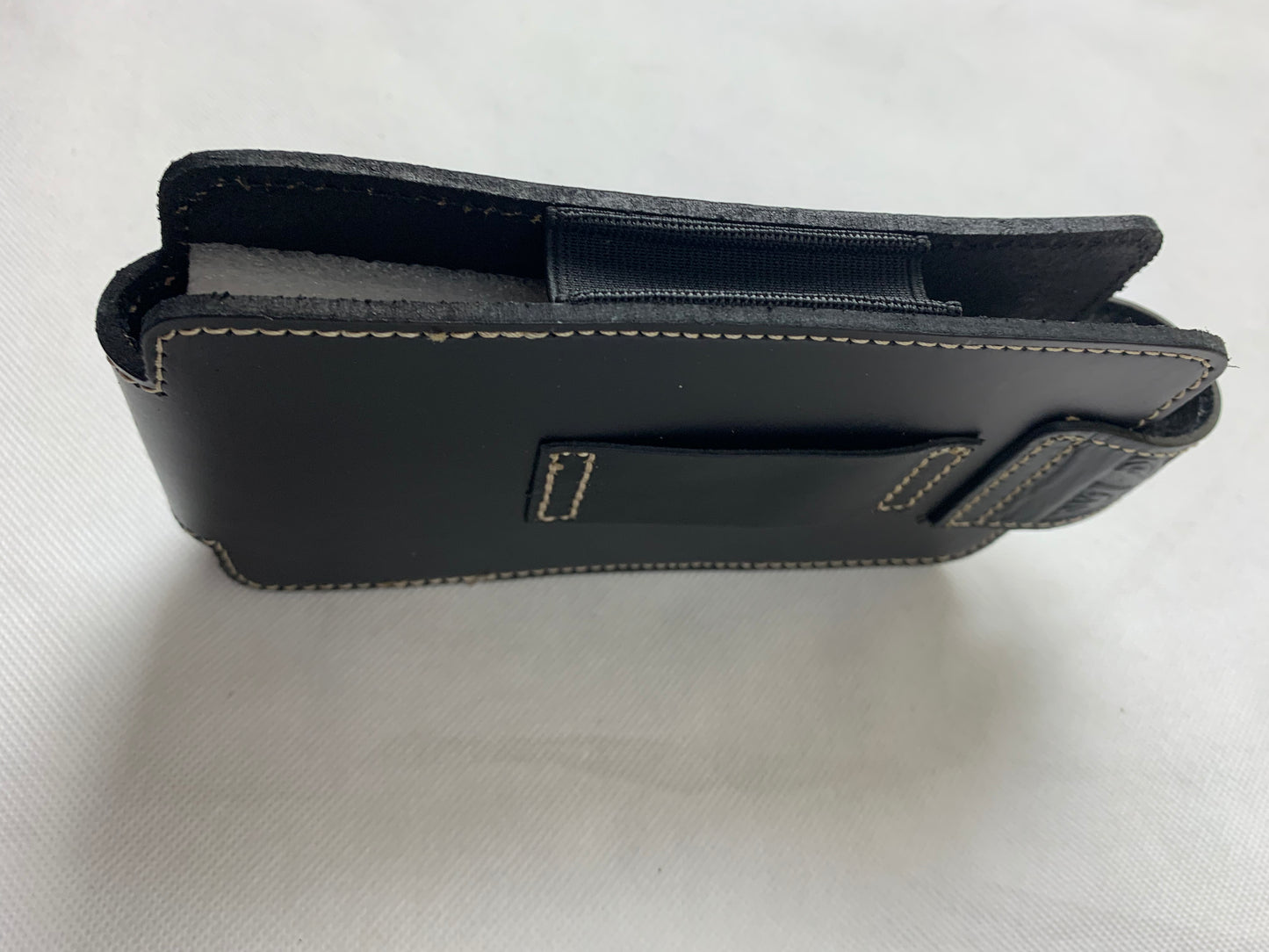 #WS341D 7" COWBOY PRAYER CROSS HOLSTER BLACK LEATHER POUCH EXTRA LARGE  BELT LOOP CELL PHONE CASE UNIVERSAL OVERSIZE--FREE SHIPPING