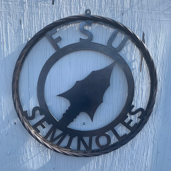 FSU SEMINOLES FLORIDA SPEAR CUSTOM RAW METAL VINTAGE CRAFT TEAM SIGN HANDMADE