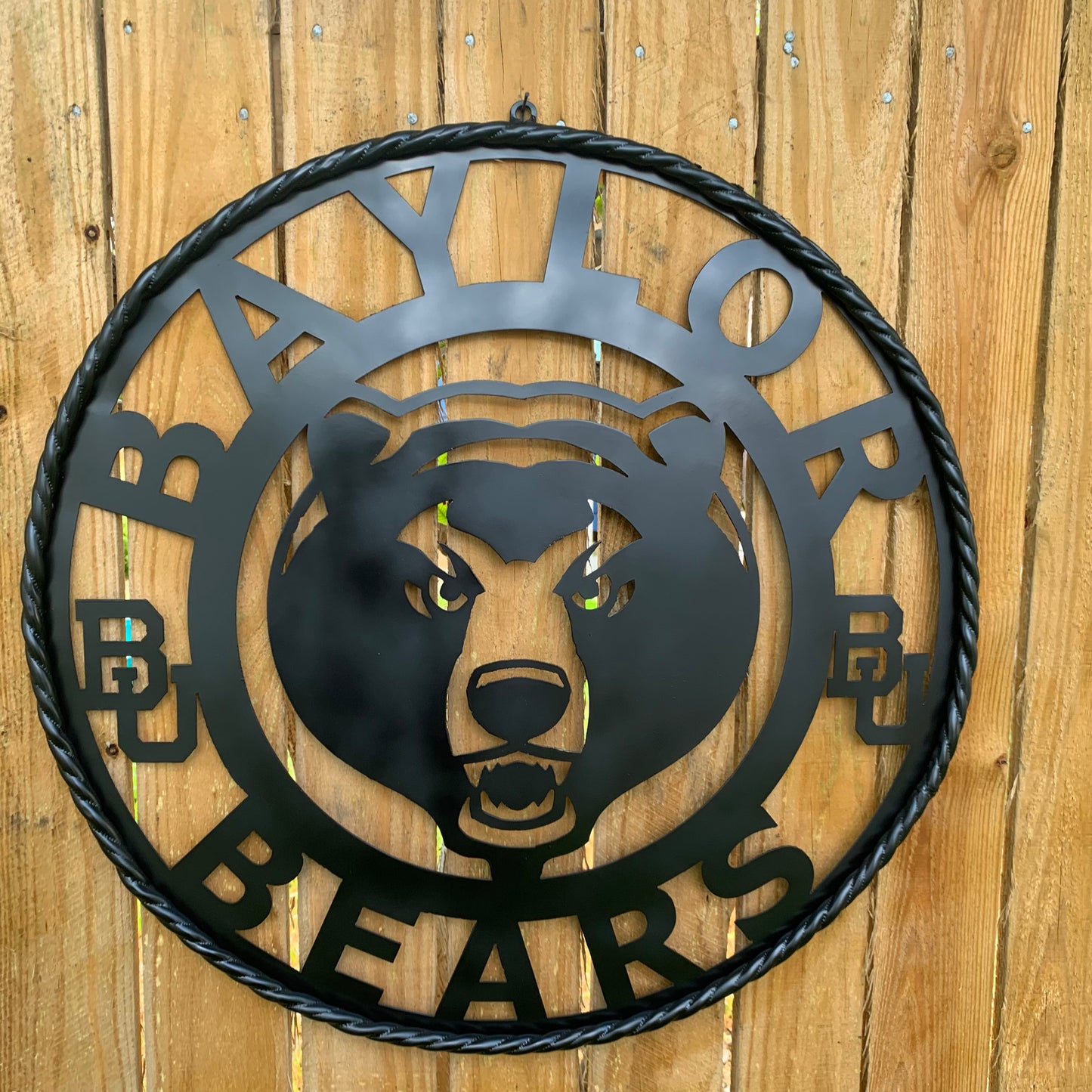 12", 18", 24", 32" BAYLOR BEARS ALL BLACK CUSTOM METAL VINTAGE TEAM SIGN WALL ART WESTERN HOME DECOR