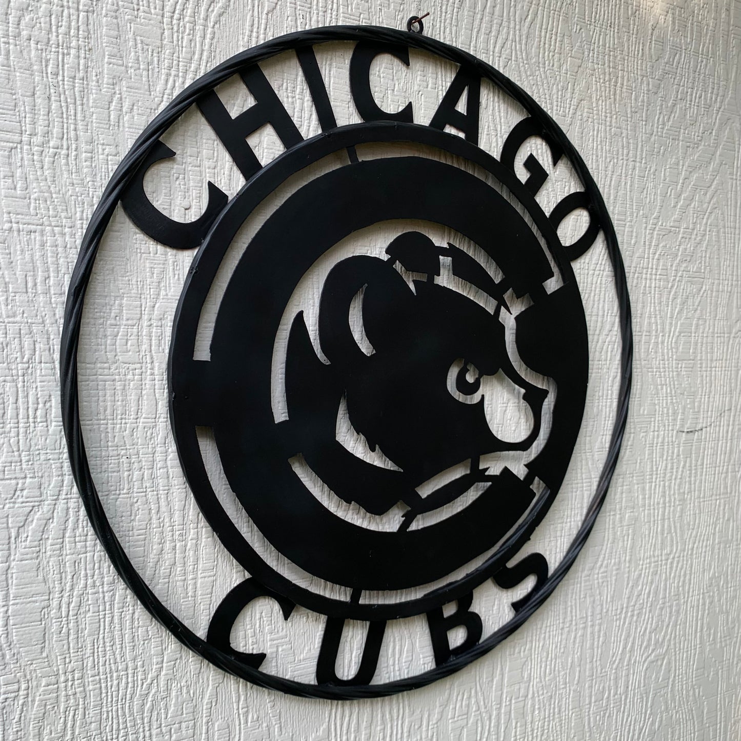 12", 18", 24", 32" CHICAGO CUBS CUSTOM BLACK & RAW METAL VINTAGE CRAFT TEAM SPORTS SIGN HANDMADE
