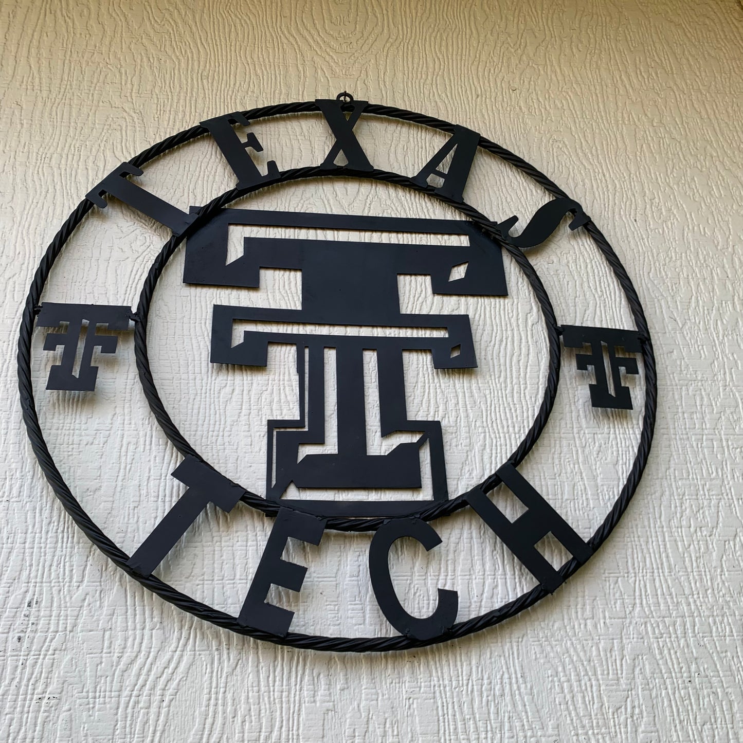 TEXAS TECH RUSTIC BLACK CUSTOM METAL VINTAGE CRAFT WESTERN HOME DECOR HANDMADE
