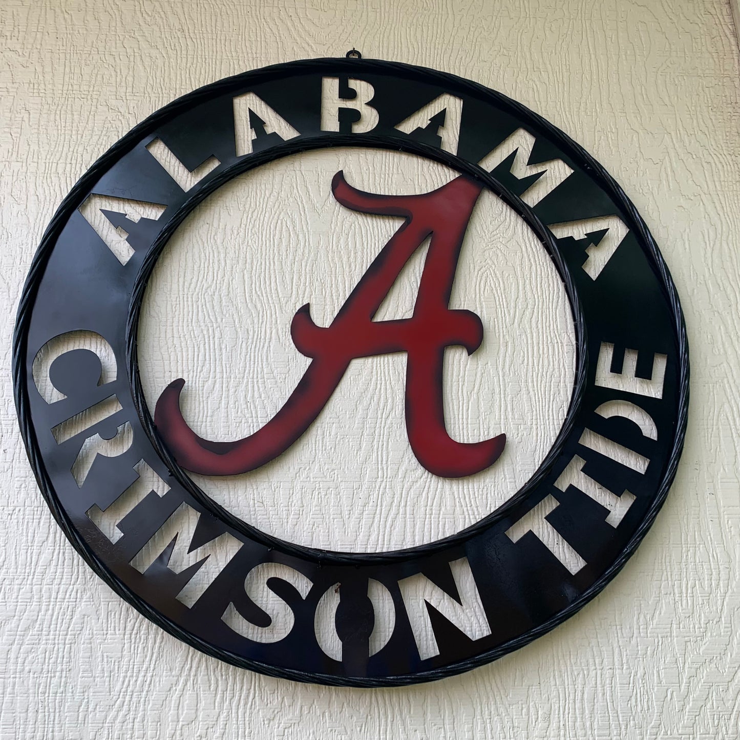 ALABAMA CRIMSON TIDE WIDE BAND RING CUSTOM METAL VINTAGE SIGN TEAM SPORTS HANDMADE