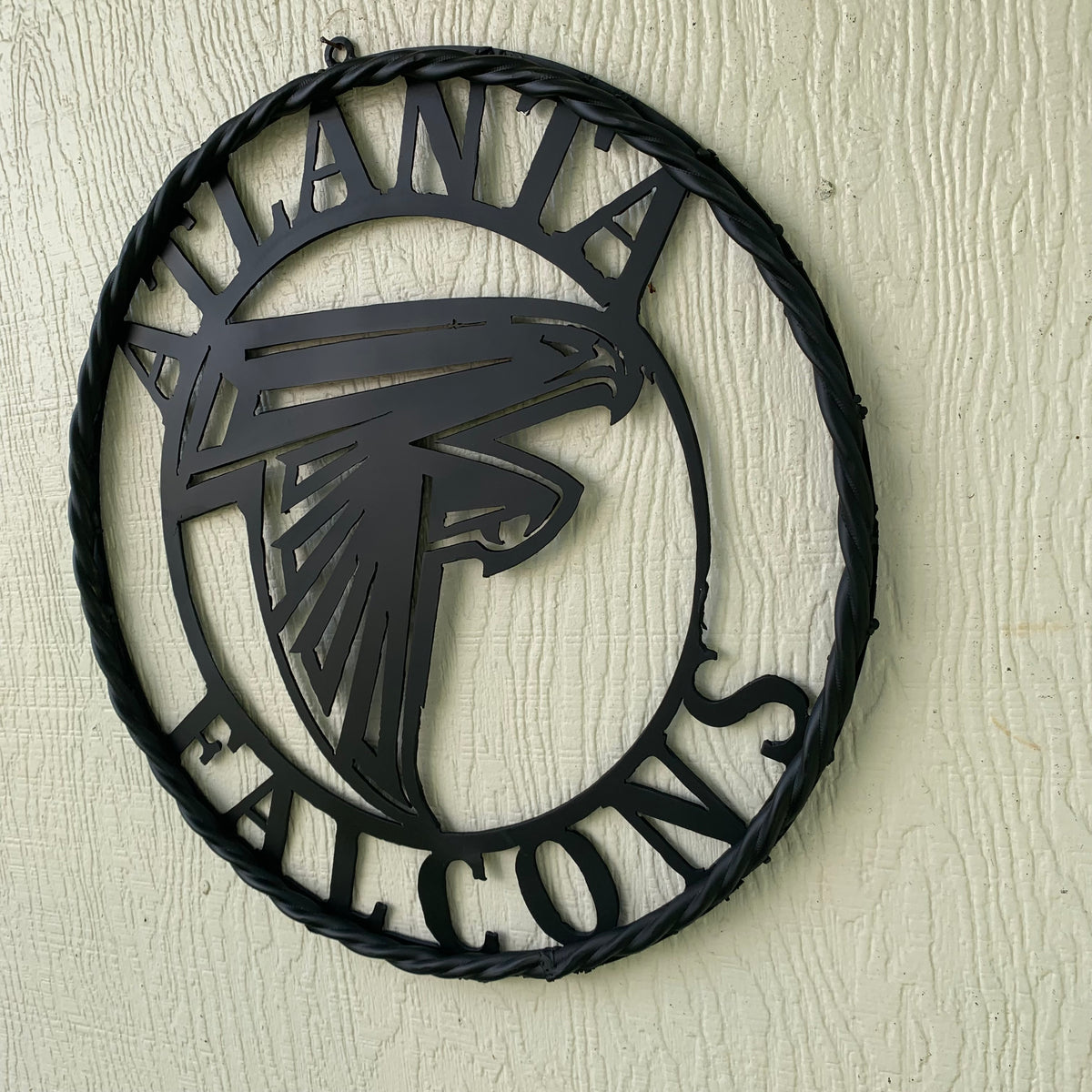 12",18",24",32",36" ATLANTA FALCONS BLACK METAL CUSTOM METAL VINTAGE CRAFT SIGN FOOTBALL TEAM WESTERN HOME DECOR HANDMADE