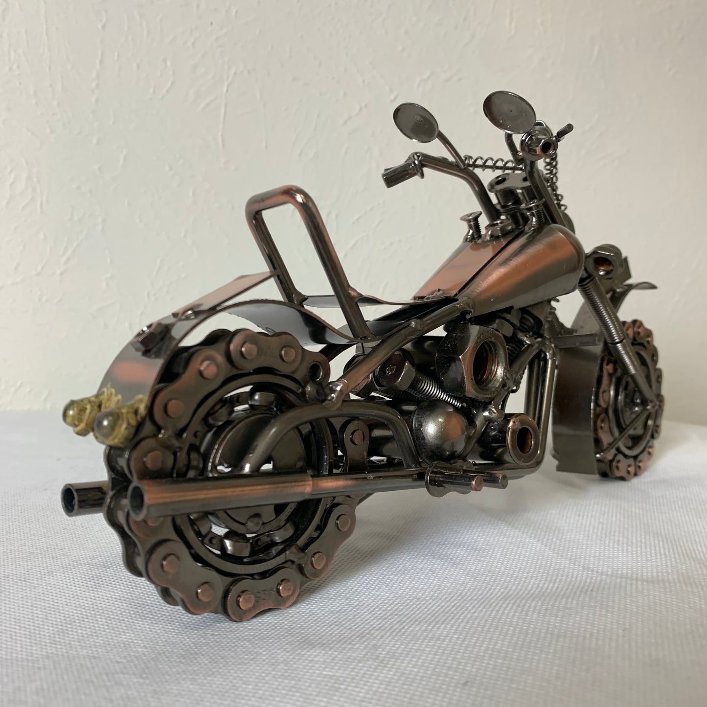 12" HARLEY STYLE MOTORCYCLE METAL COPPER ART WESTERN BAR DECOR NEW