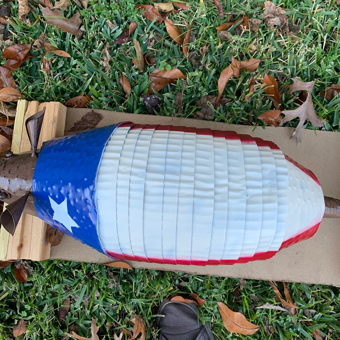 TEXAS FLAG ARMADILLO GARDEN ANIMAL SCULPTURE YARD ART METAL DECOR ORNAMENT PATRIOTIC DECOR HANDMADE #EH12220 30",22",14",10"