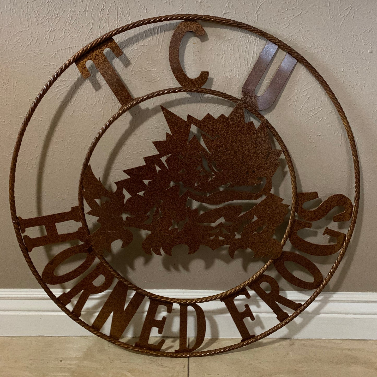 12", 18", 24", 32" TCU HORNED FROGS CUSTOM VINTAGE CRAFT METAL TEAM SIGN HANDMADE