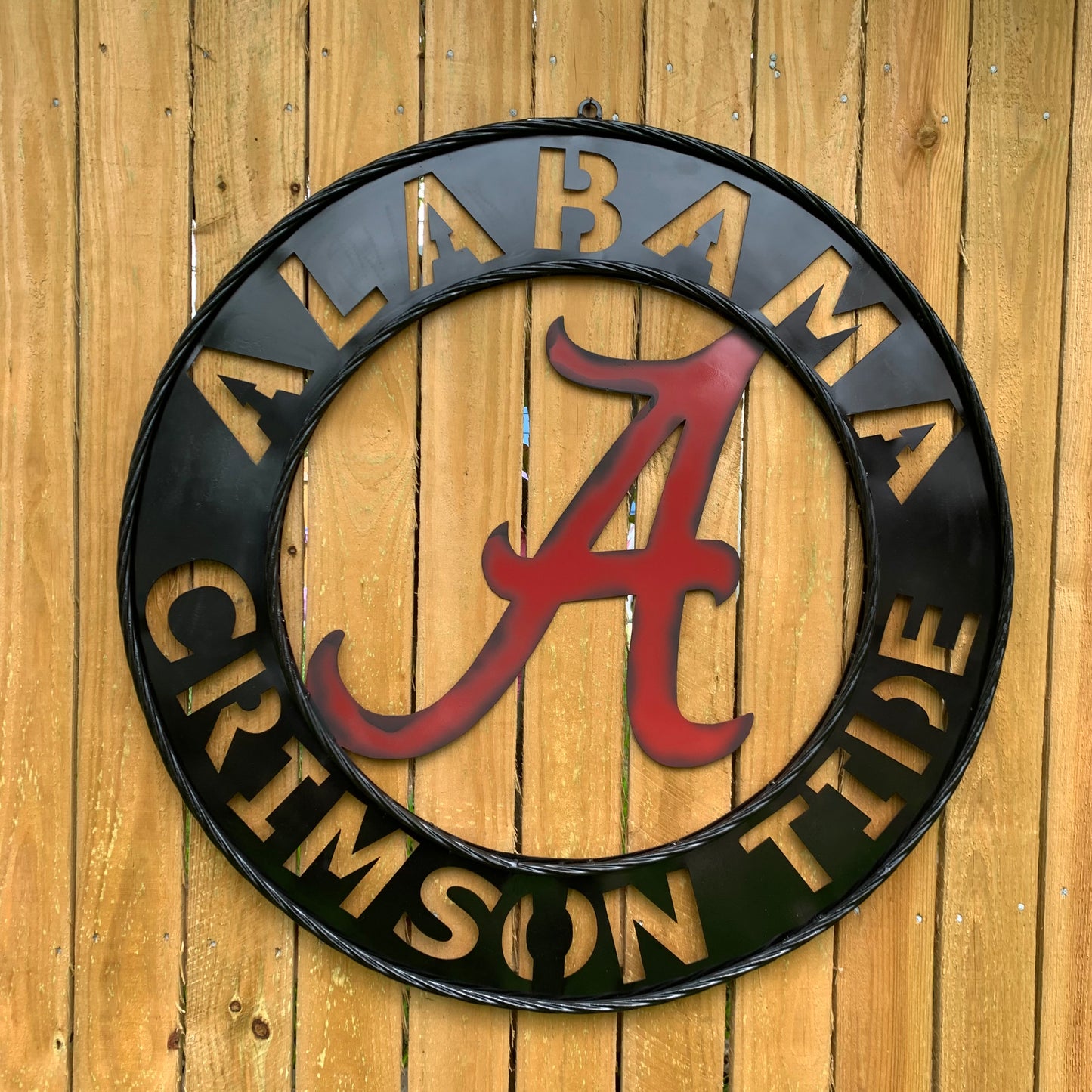 ALABAMA CRIMSON TIDE WIDE BAND RING CUSTOM METAL VINTAGE SIGN TEAM SPORTS HANDMADE