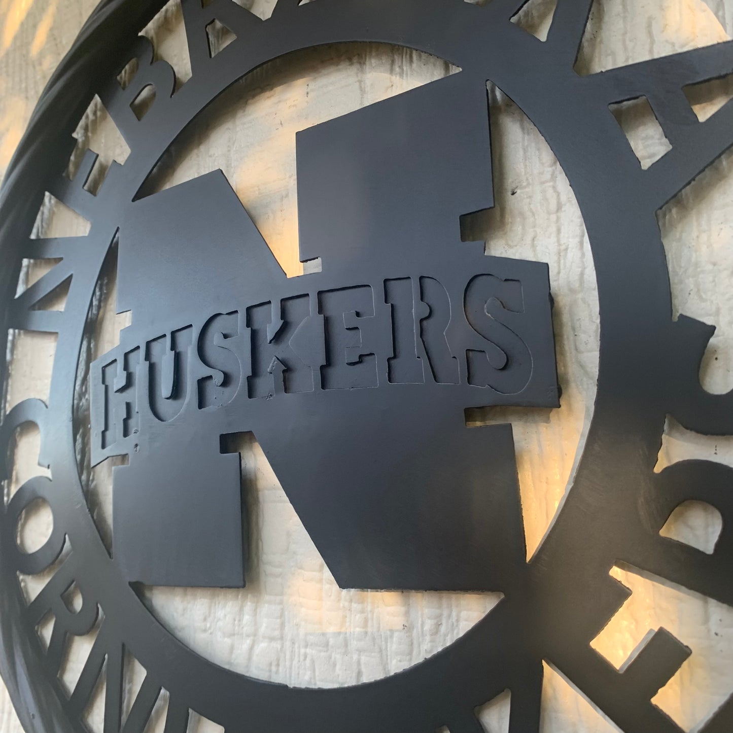 12" NEBRASKA HUSKERS BLACK METAL CUSTOM VINTAGE CRAFT TEAM SIGN