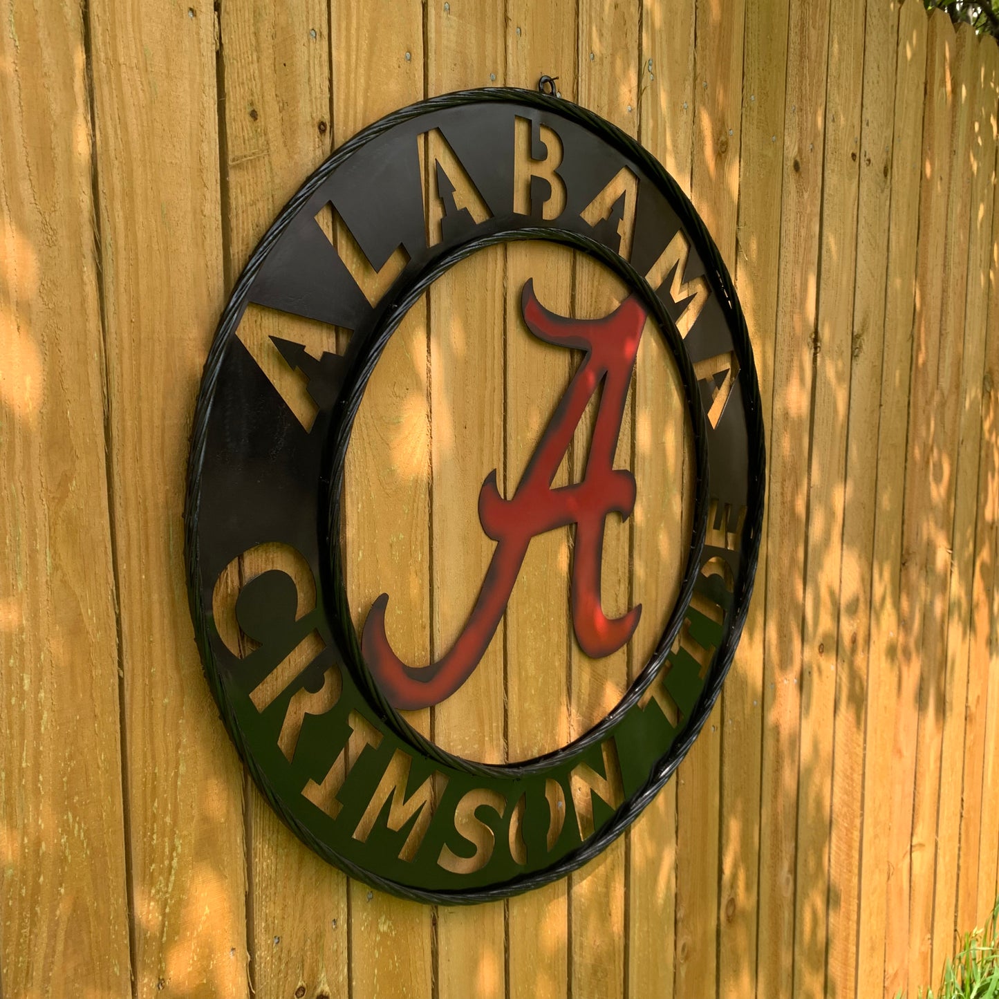 ALABAMA CRIMSON TIDE WIDE BAND RING CUSTOM METAL VINTAGE SIGN TEAM SPORTS HANDMADE