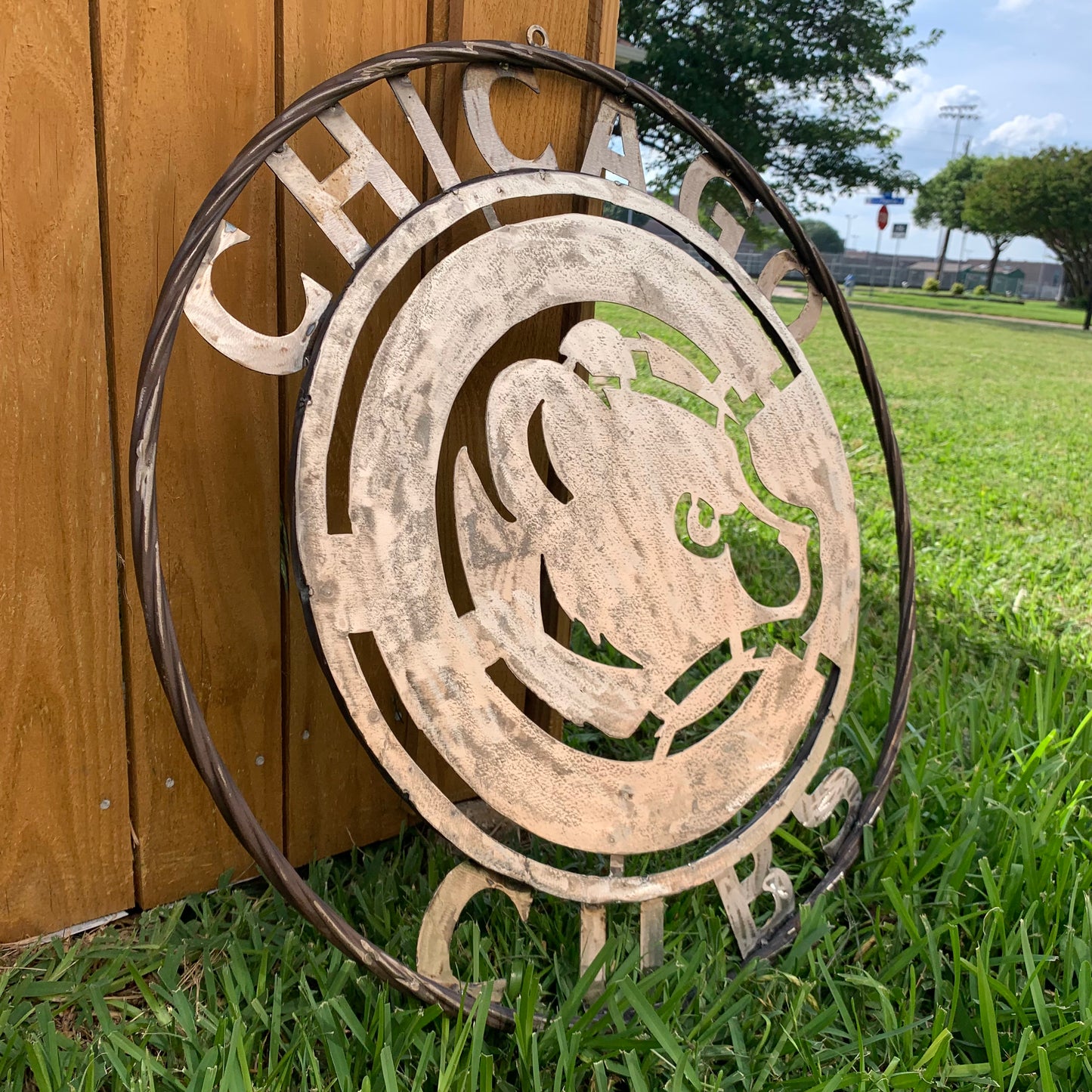 12", 18", 24", 32" CHICAGO CUBS CUSTOM RAW METAL VINTAGE CRAFT TEAM SPORTS SIGN HANDMADE