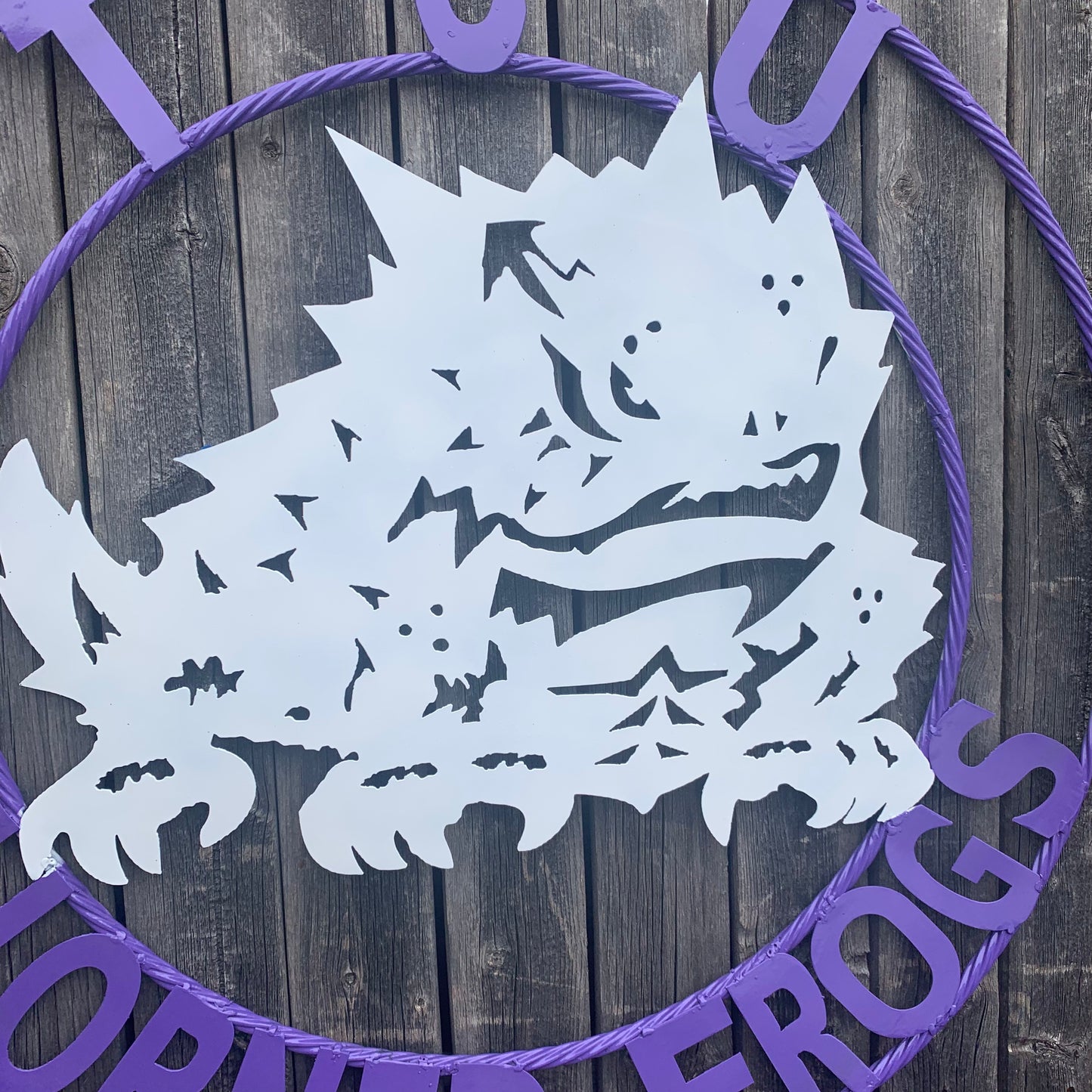 12",18",24",32",36" TCU HORNED FROGS CUSTOM METAL VINTAGE CRAFT TEAM SIGN HANDMADE