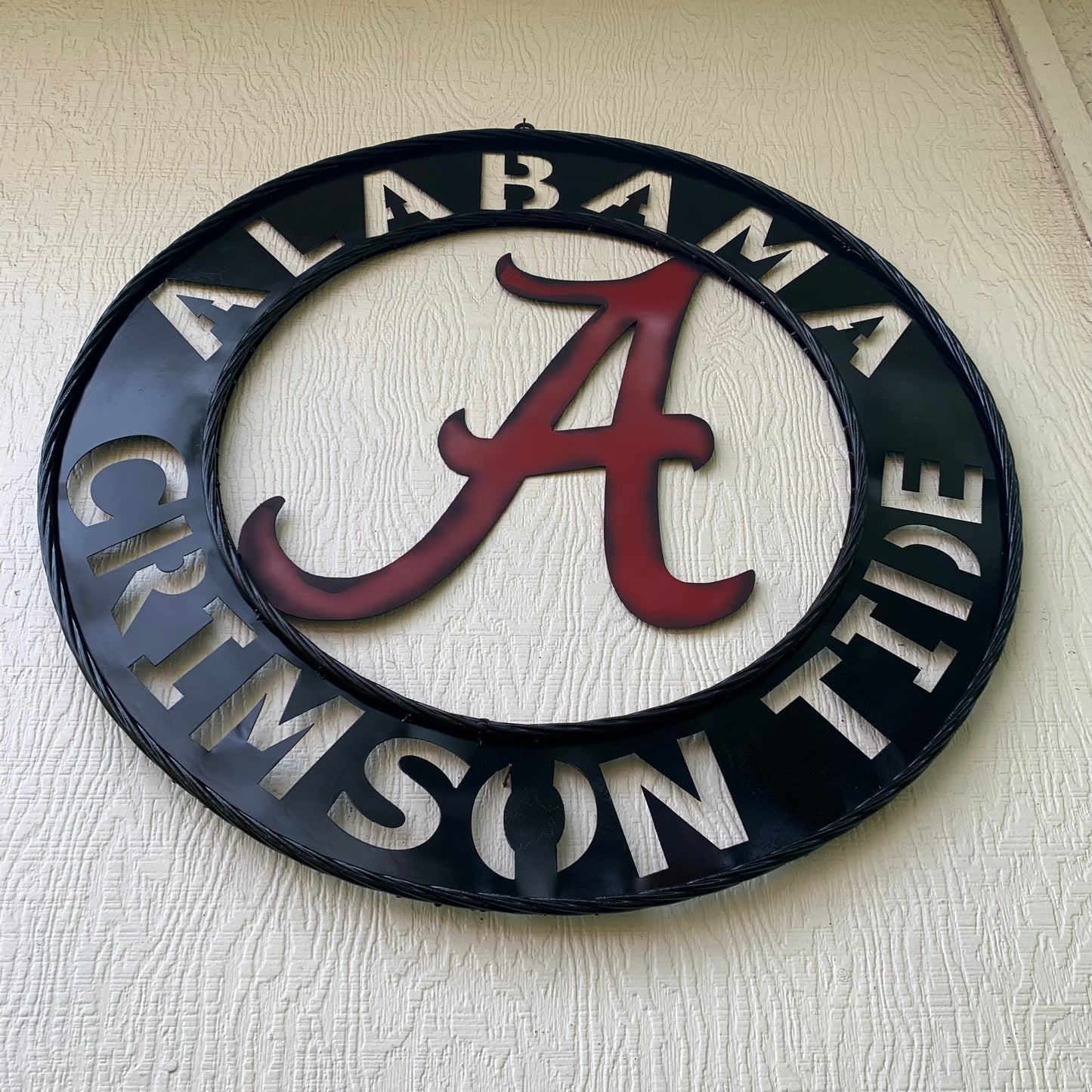 ALABAMA CRIMSON TIDE WIDE BAND RING CUSTOM METAL VINTAGE SIGN TEAM SPORTS HANDMADE