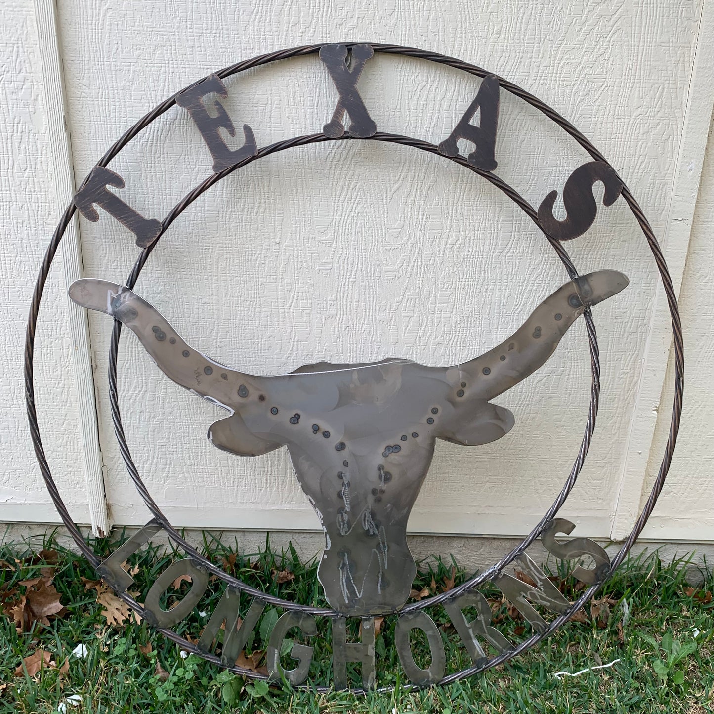 50" TEXAS LONGHORNS LARGE CUSTOM RAW METAL VINTAGE CRAFT SIGN TEAM ART UNPAINTED WESTERN HOME DECOR HANDMADE STEEL #EH12570