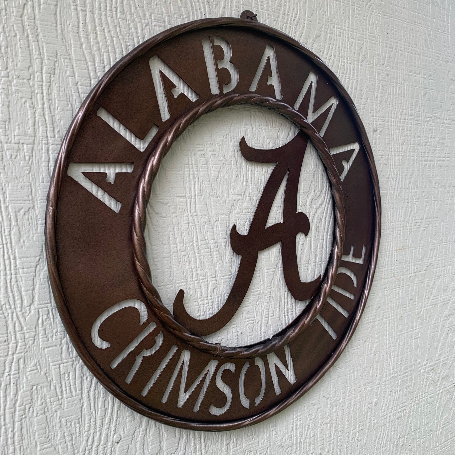 ALABAMA CRIMSON TIDE WIDE BAND RING CUSTOM METAL VINTAGE CRAFT TEAM SIGN HANDMADE