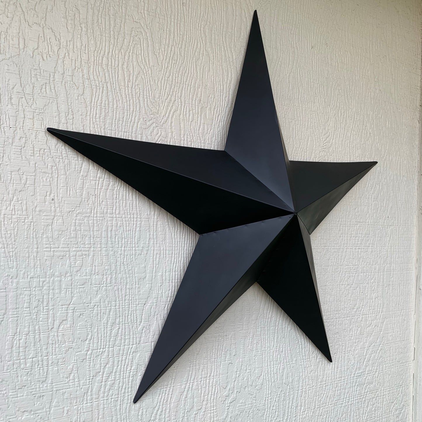 #EH10479 12", 16", 24", 30", 36" RUSTIC BLACK BARN STAR NO RING DAVID STAR 5 POINT WESTERN HOME DECOR HAND PAINTED