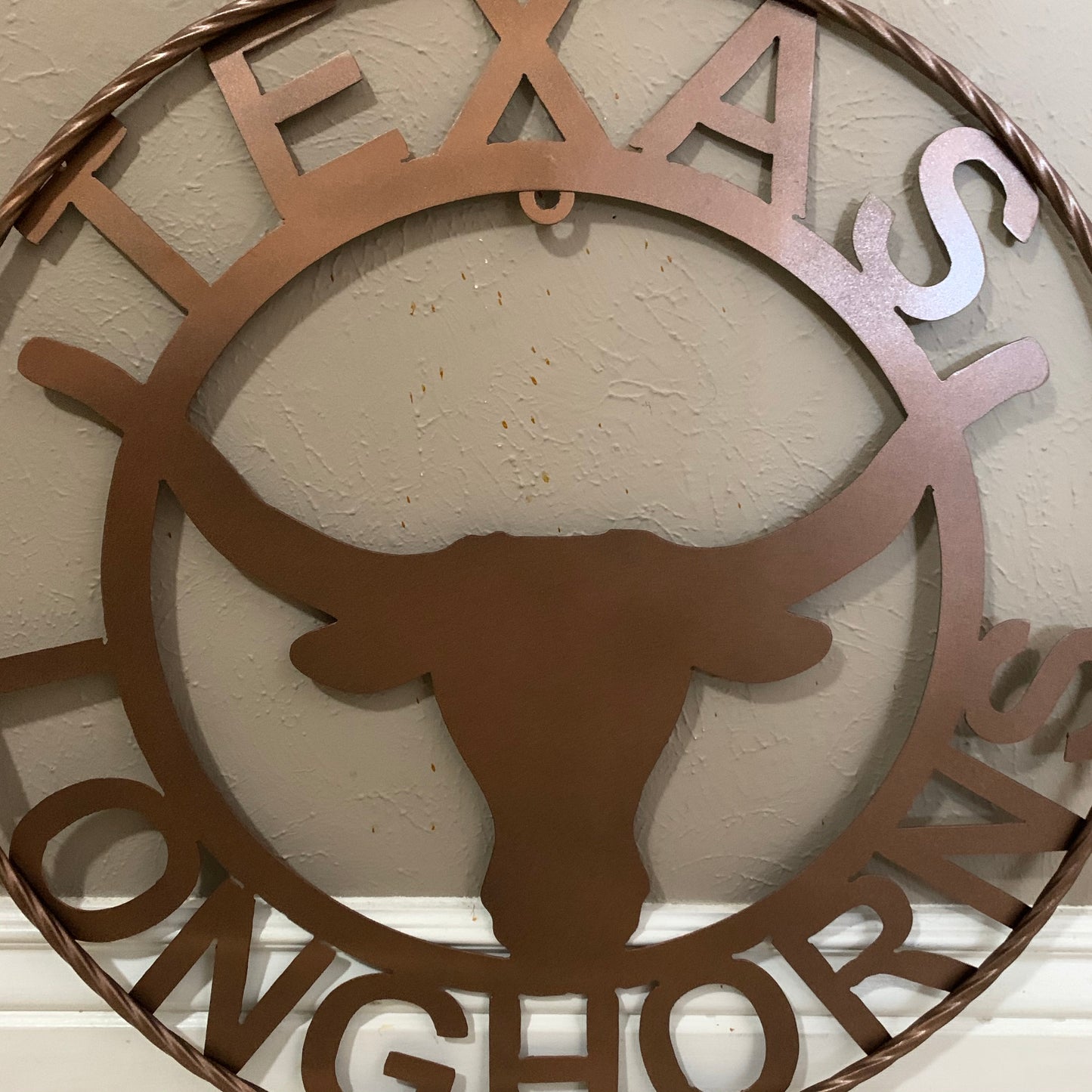 TEXAS LONGHORNS CUSTOM METAL VINTAGE CRAFT SIGN TEAM ART WESTERN HOME DECOR RUSTIC BRONZE #EH12552 12",18",24",36",50"