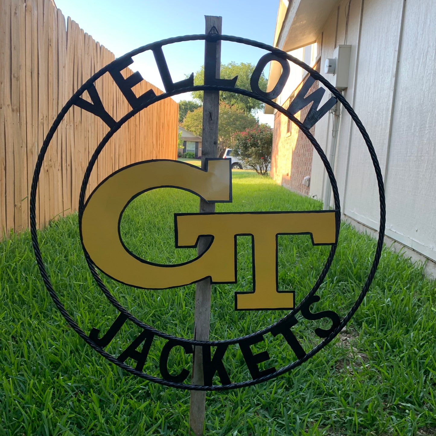 GEORGIA TECH YELLOW JACKETS CUSTOM METAL VINTAGE CRAFT SIGN TEAM WALL ART WESTERN HOME DECOR HANDMADE 12",18",24",32",36"