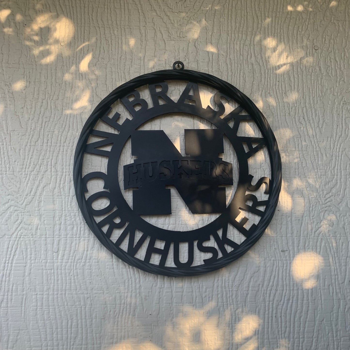 12" NEBRASKA HUSKERS BLACK METAL CUSTOM VINTAGE CRAFT TEAM SIGN
