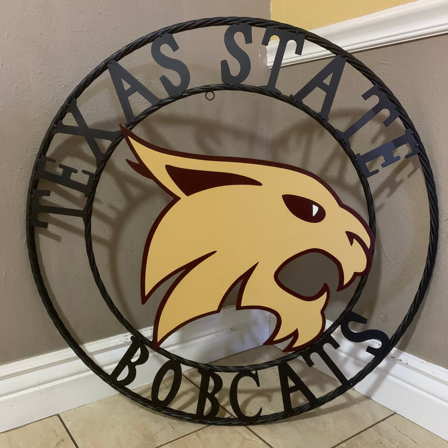 12",18",24",32",36" TEXAS STATE BOBCATS CUSTOM METAL VINTAGE CRAFT TEAM SIGN WESTERN HOME DECOR HANDMADE