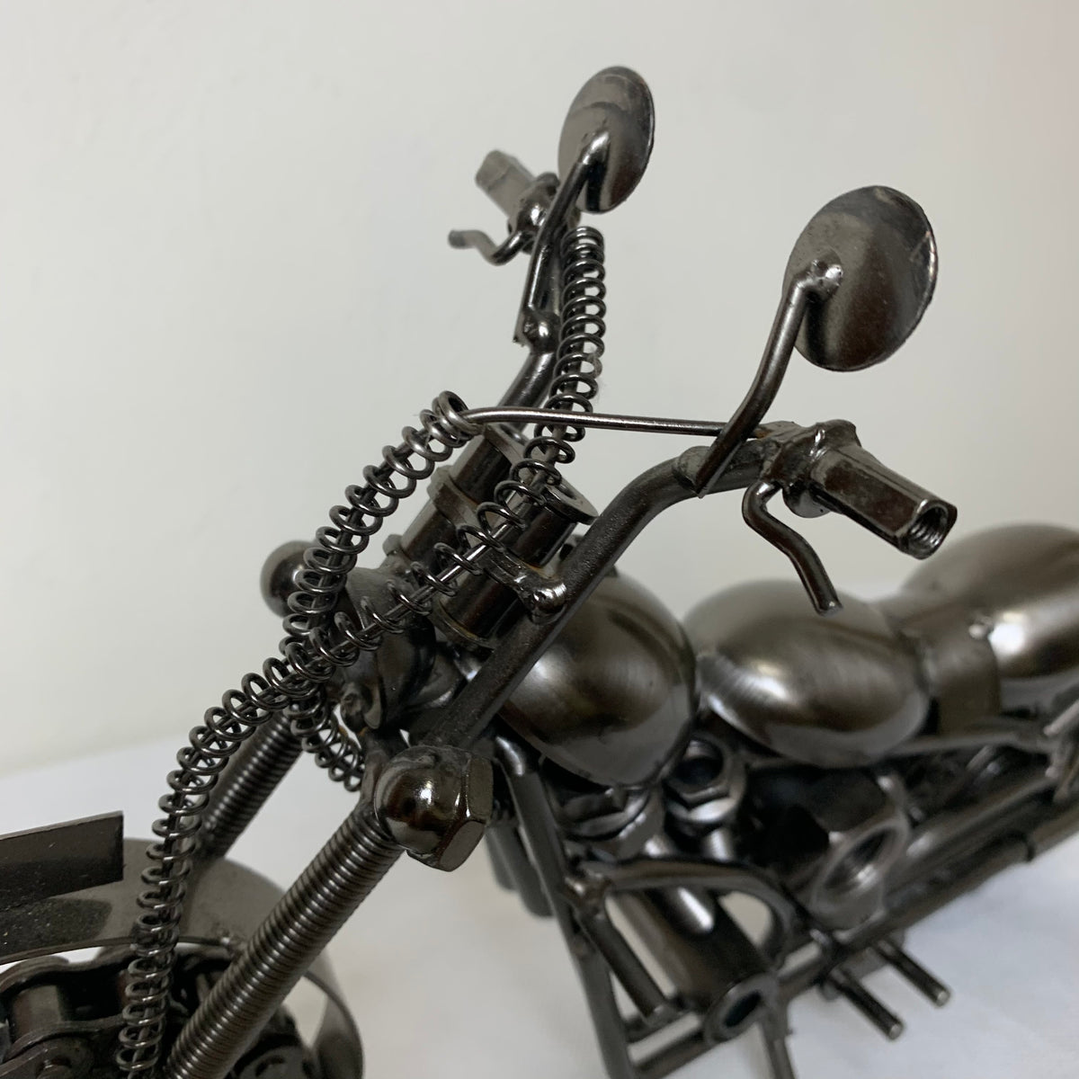 12" HARLEY STYLE MOTORCYCLE GUN METAL WESTERN HOME BAR DECOR NEW