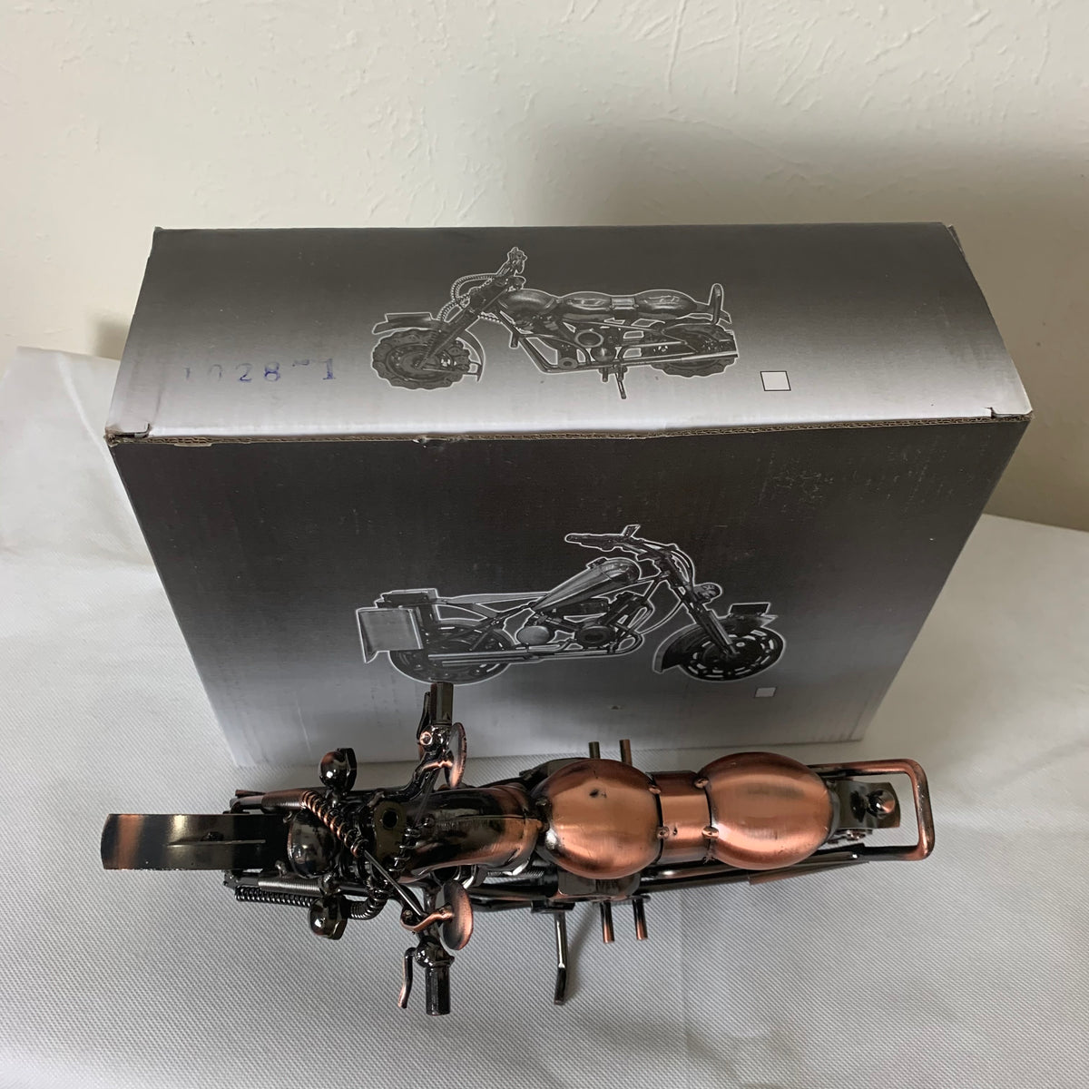 12" HARLEY CRUISER MOTORCYCLE METAL BAR HOME DECOR SCULPTURE MODEL CRAFT HANDMADE #EH12216