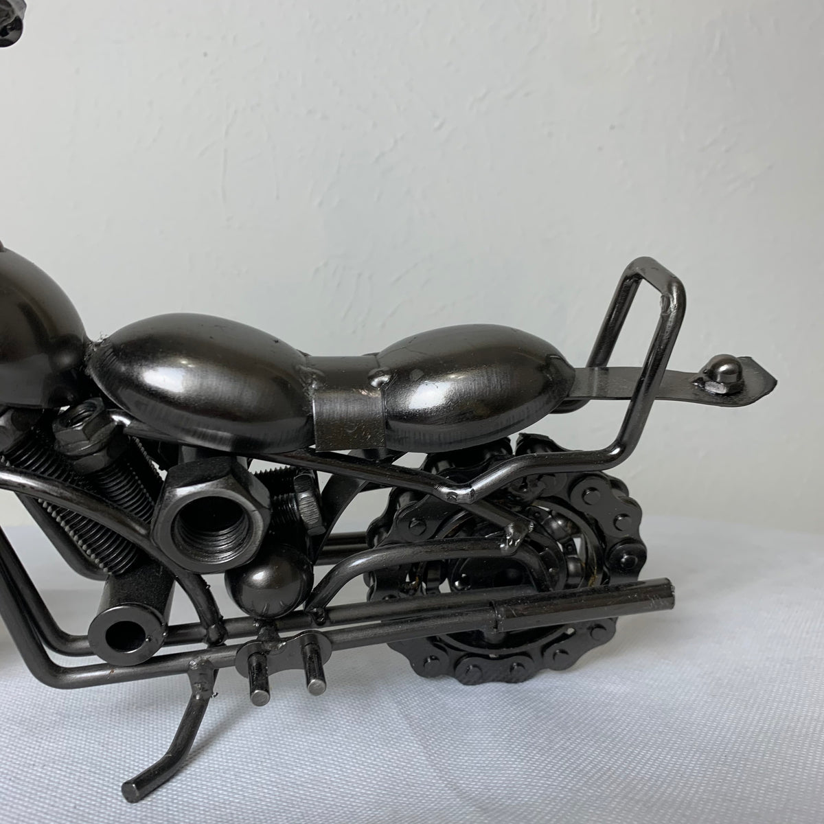 12" HARLEY STYLE MOTORCYCLE GUN METAL WESTERN HOME BAR DECOR NEW
