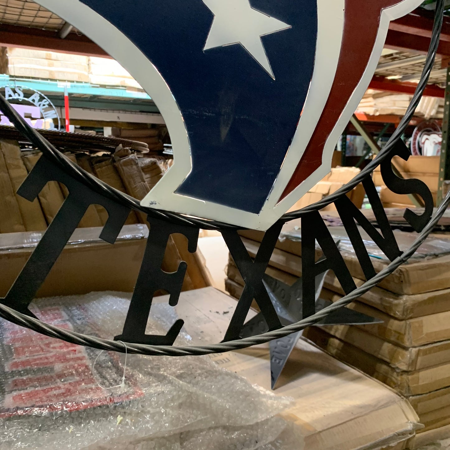 HOUSTON TEXANS CUSTOM METAL VINTAGE CRAFT SIGN WALL ART WESTERN HOME DECOR HANDMADE 18",24",32",36",40",50"