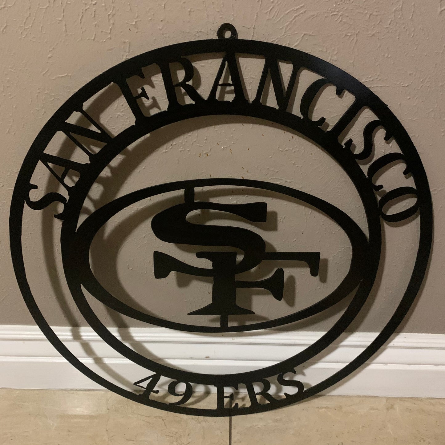 SAN FRANCISCO 49ERS METAL CUSTOM VINTAGE CRAFT TEAM SIGN RUSTIC BLACK HAND MADE IN USA 18",24",36",40",50"