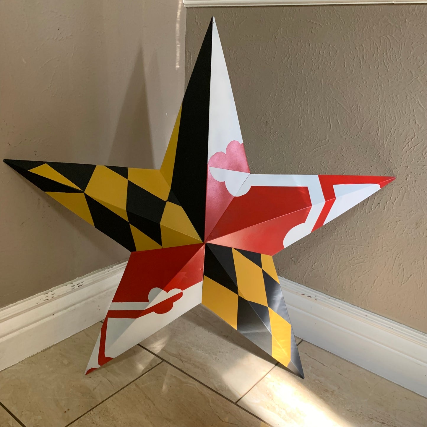 MARYLAND FLAG BARN METAL STAR WESTERN HOME DECOR HANDMADE 22",24",30",36" #EH10423