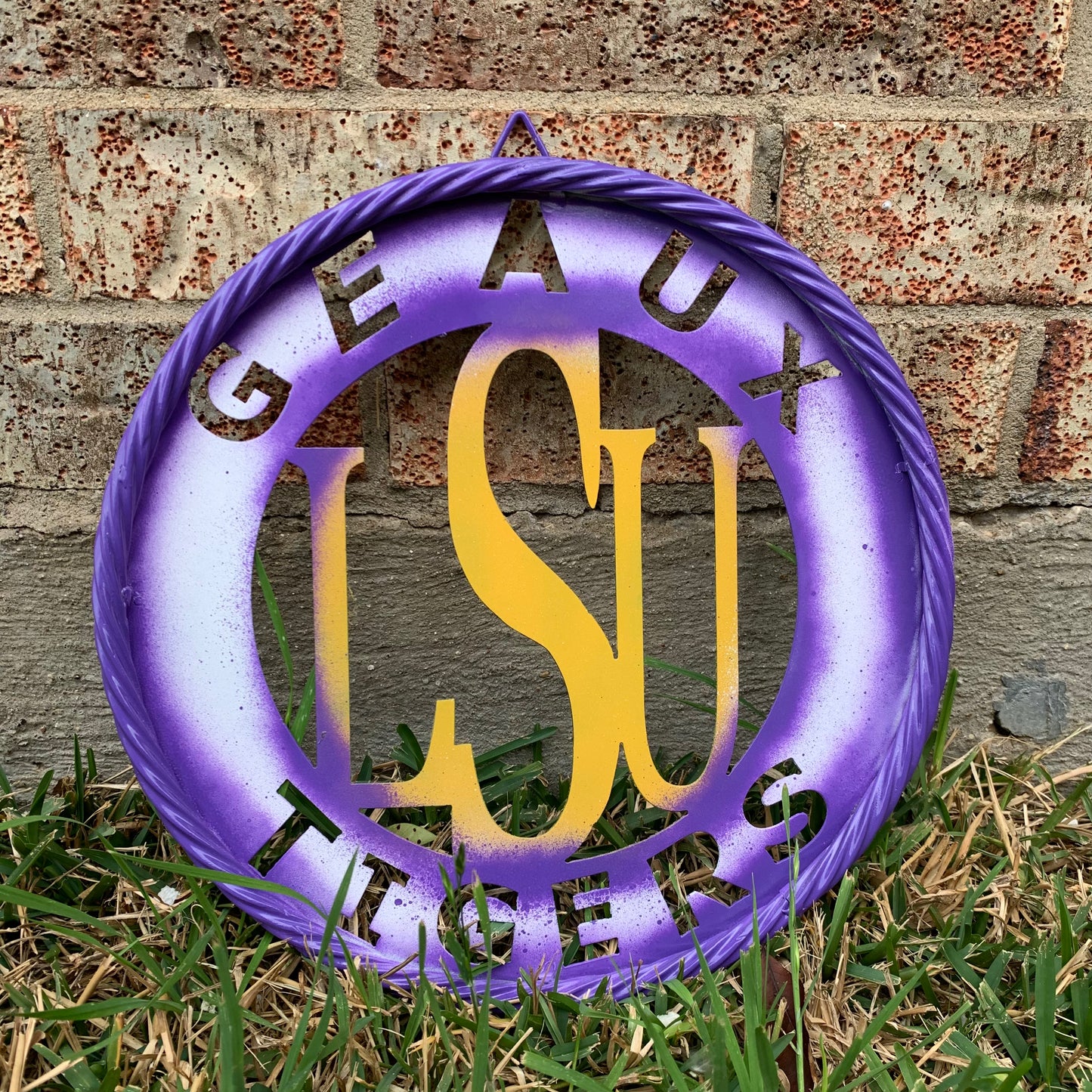 12",18",24",32" LSU GEAUX TIGERS CUSTOM METAL VINTAGE CRAFT SIGN TEAM WALL ART WESTERN HOME DECOR