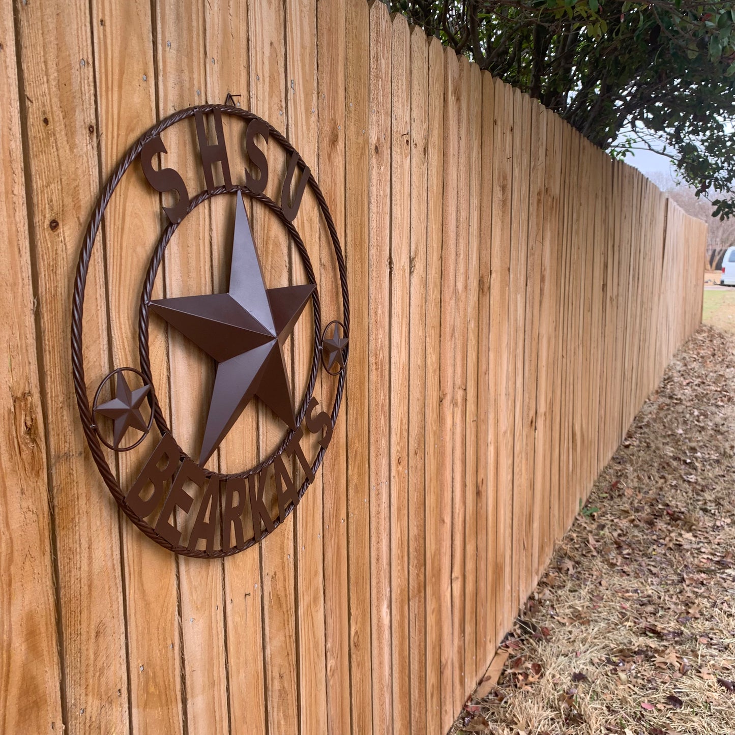 24",32" SHSU SAM HOUSTON BEARKATS RUSTIC BROWN METAL CUSTOM VINTAGE CRAFT RUSTIC BROWN TEAM STAR HANDMADE