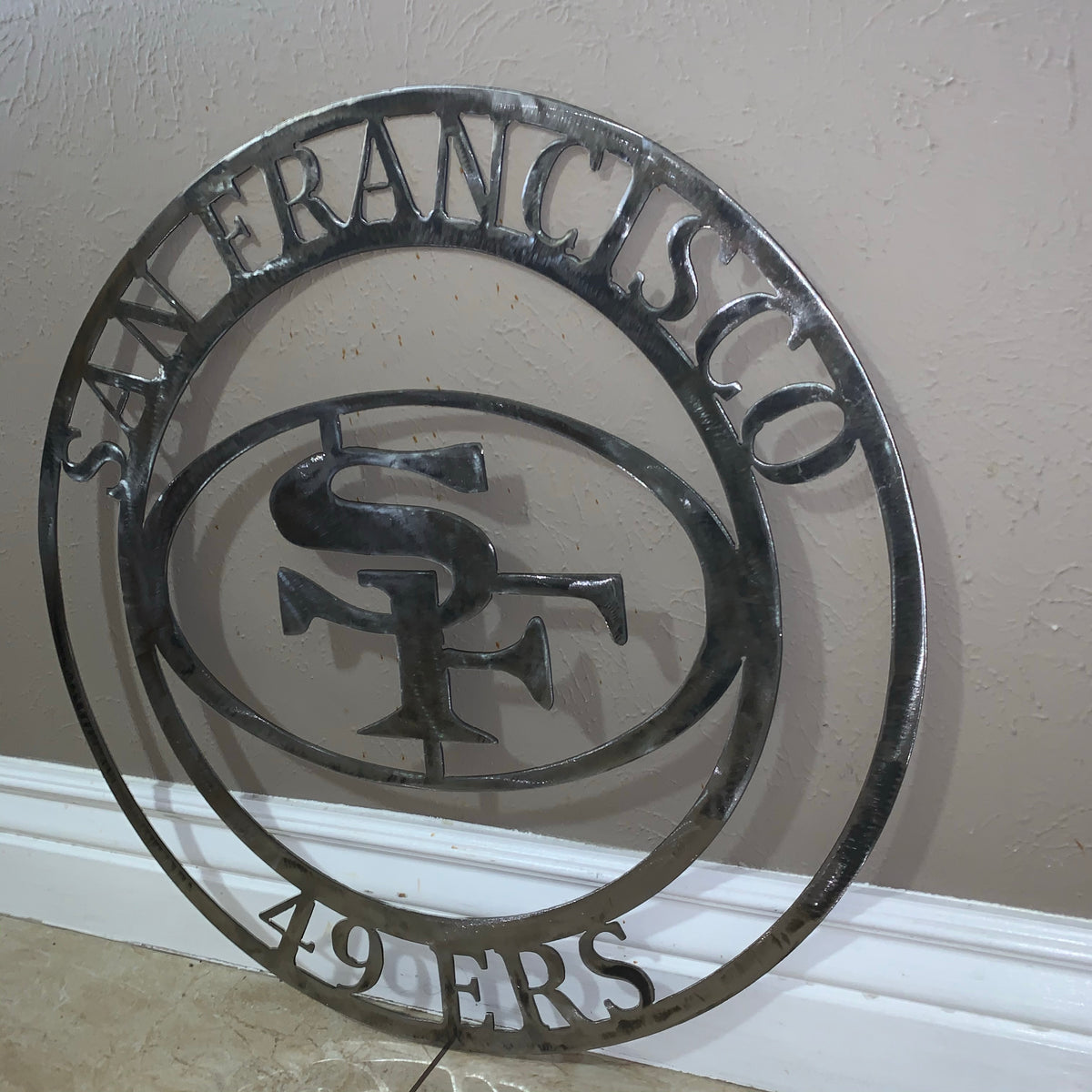 SAN FRANCISCO 49ERS METAL CUSTOM VINTAGE RAW METAL CRAFT TEAM SIGN HANDMADE 12",18",24",32",36",40",50"