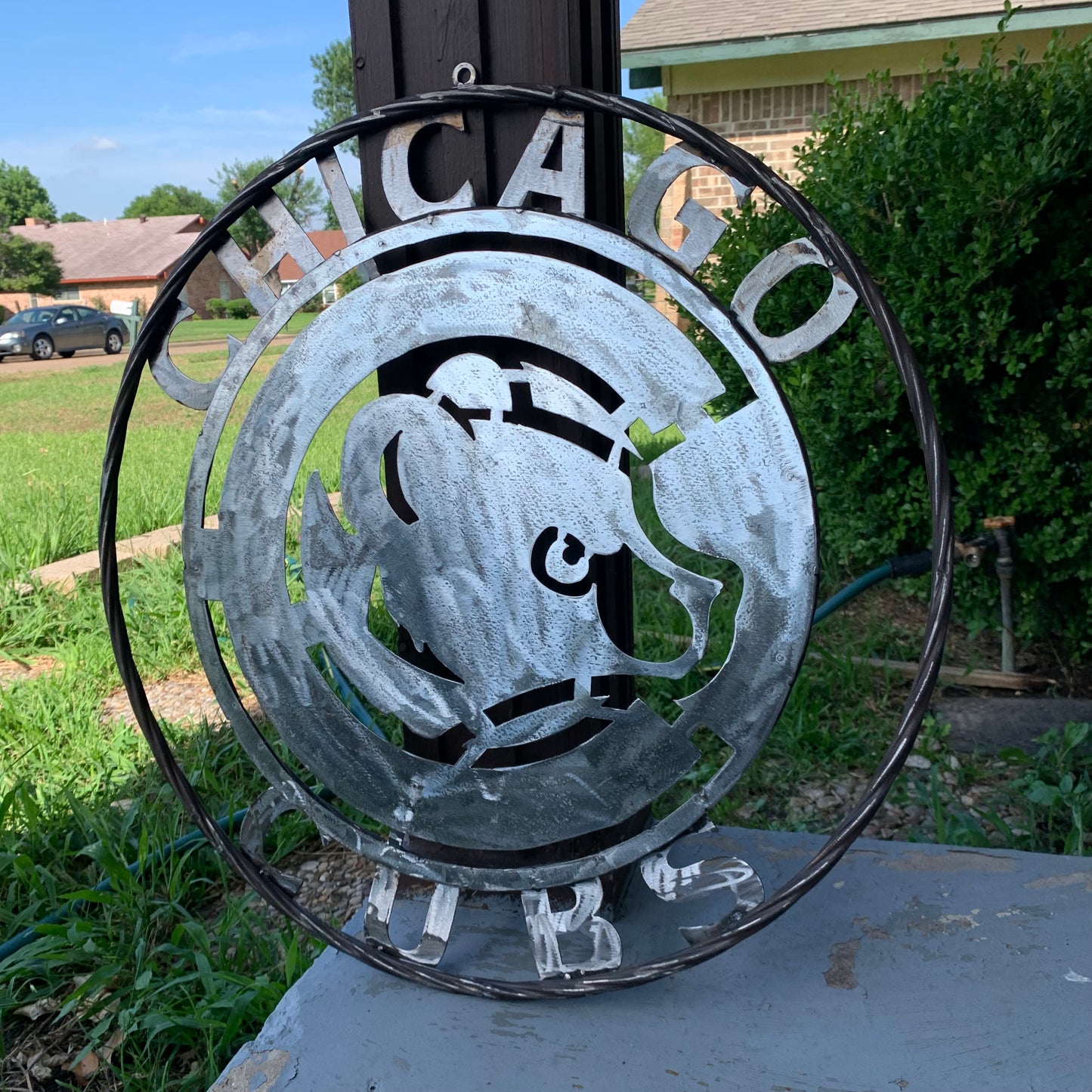 12", 18", 24", 32" CHICAGO CUBS CUSTOM RAW METAL VINTAGE CRAFT TEAM SPORTS SIGN HANDMADE