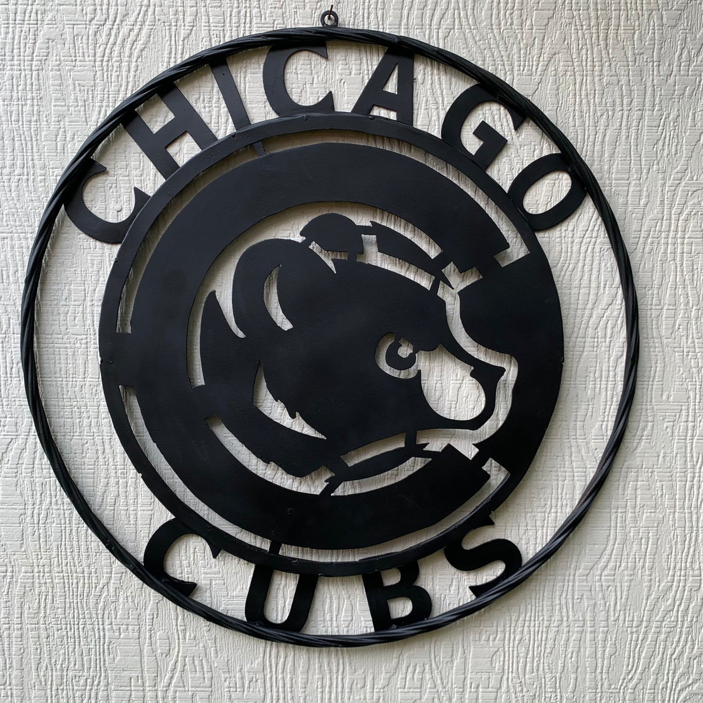 12", 18", 24", 32" CHICAGO CUBS CUSTOM BLACK & RAW METAL VINTAGE CRAFT TEAM SPORTS SIGN HANDMADE