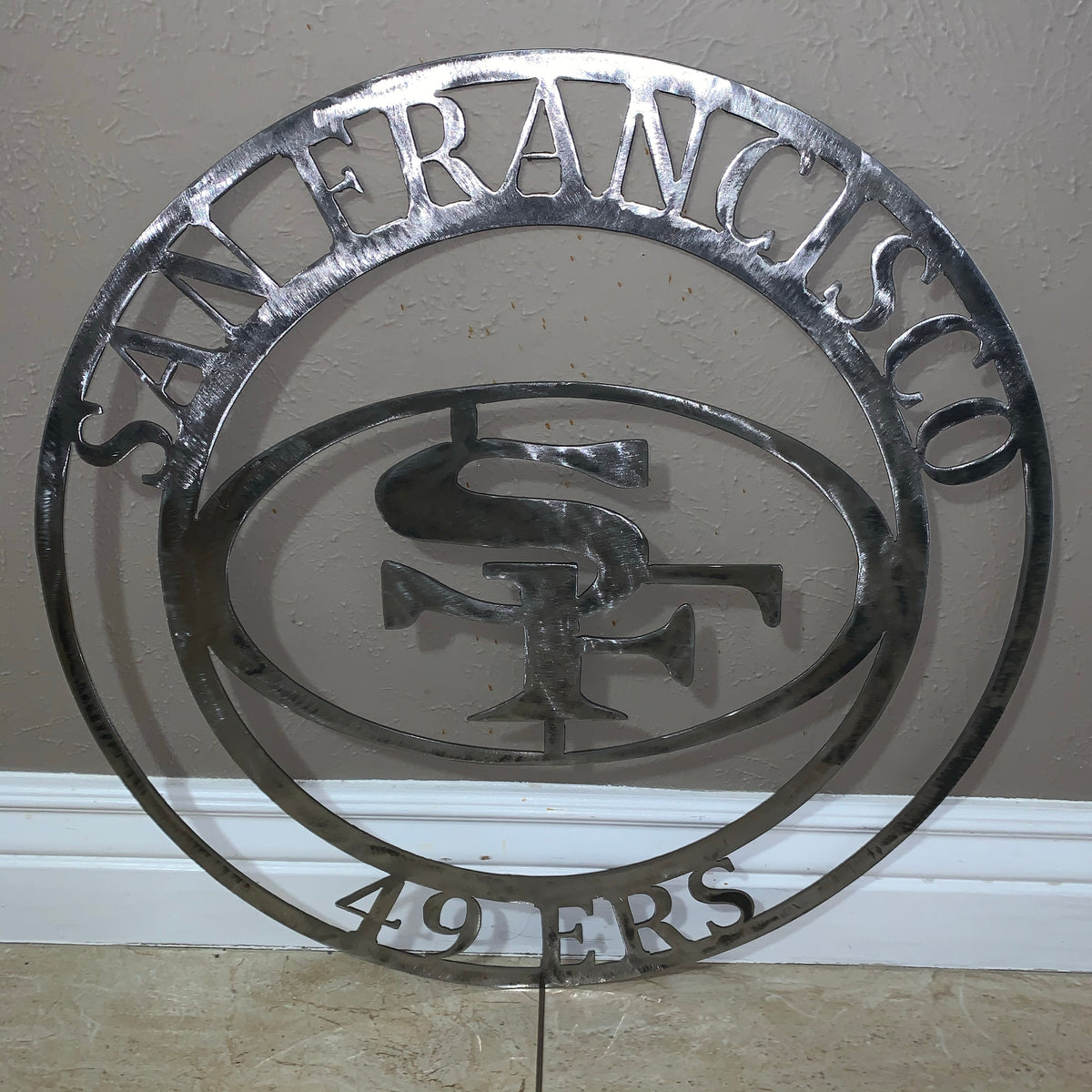 SAN FRANCISCO 49ERS METAL CUSTOM VINTAGE RAW METAL CRAFT TEAM SIGN HANDMADE 12",18",24",32",36",40",50"