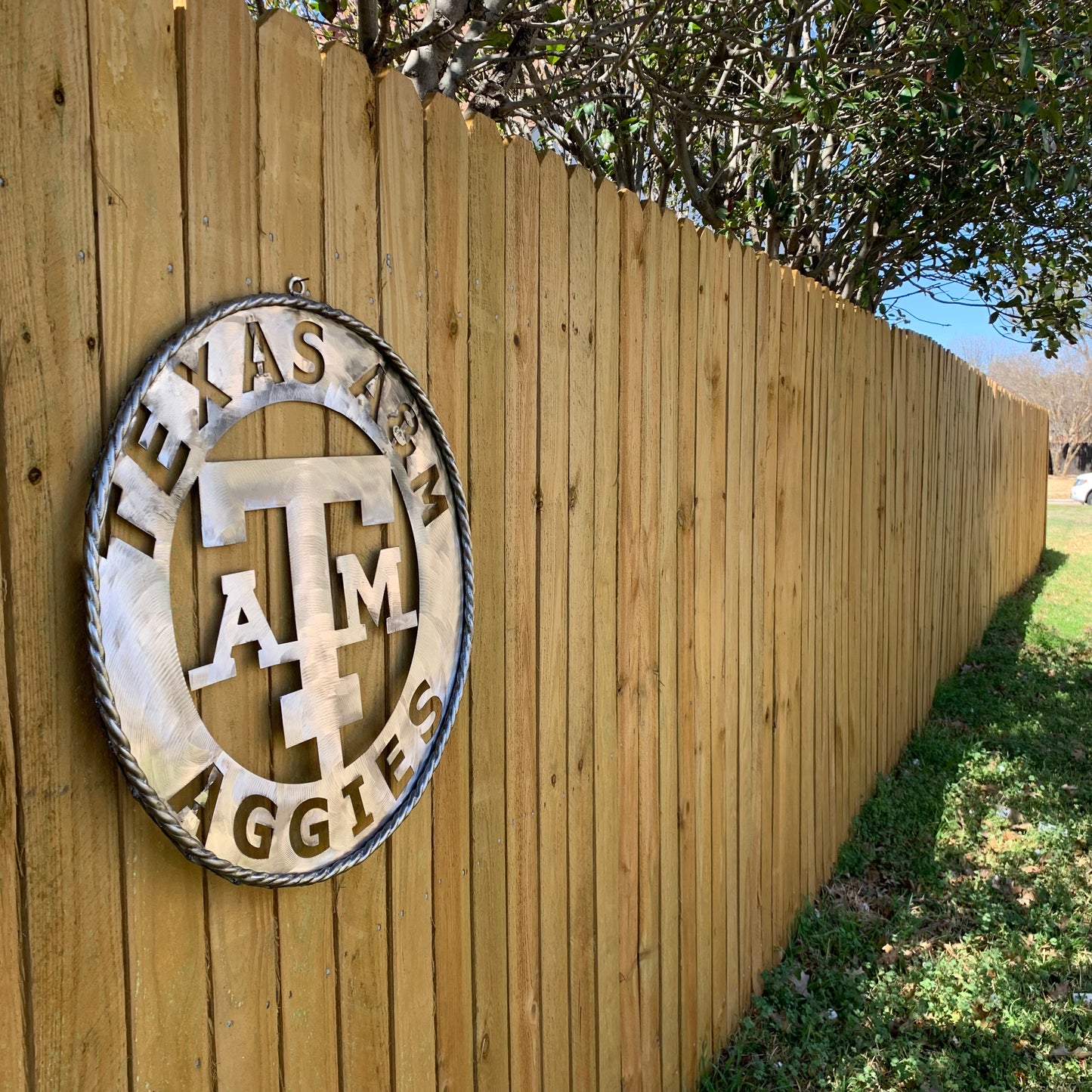 TEXAS A&M WIDE BAND RAW METAL CUSTOM VINTAGE CRAFT WALL ART TEAM SIGN HANDMADE