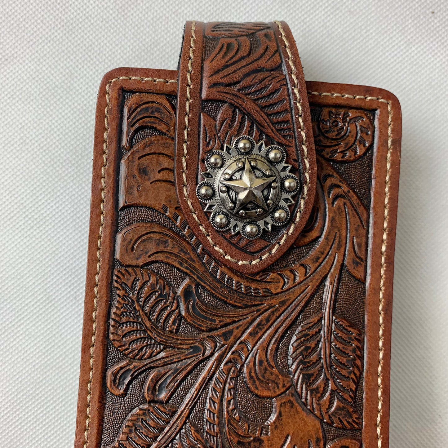 #WS341F 7" LONE STAR LEATHER HOLSTER COFEE BROWN LEATHER POUCH EXTRA LARGE  BELT LOOP HOLSTER CELL PHONE CASE UNIVERSAL OVERSIZE--FREE SHIPPING