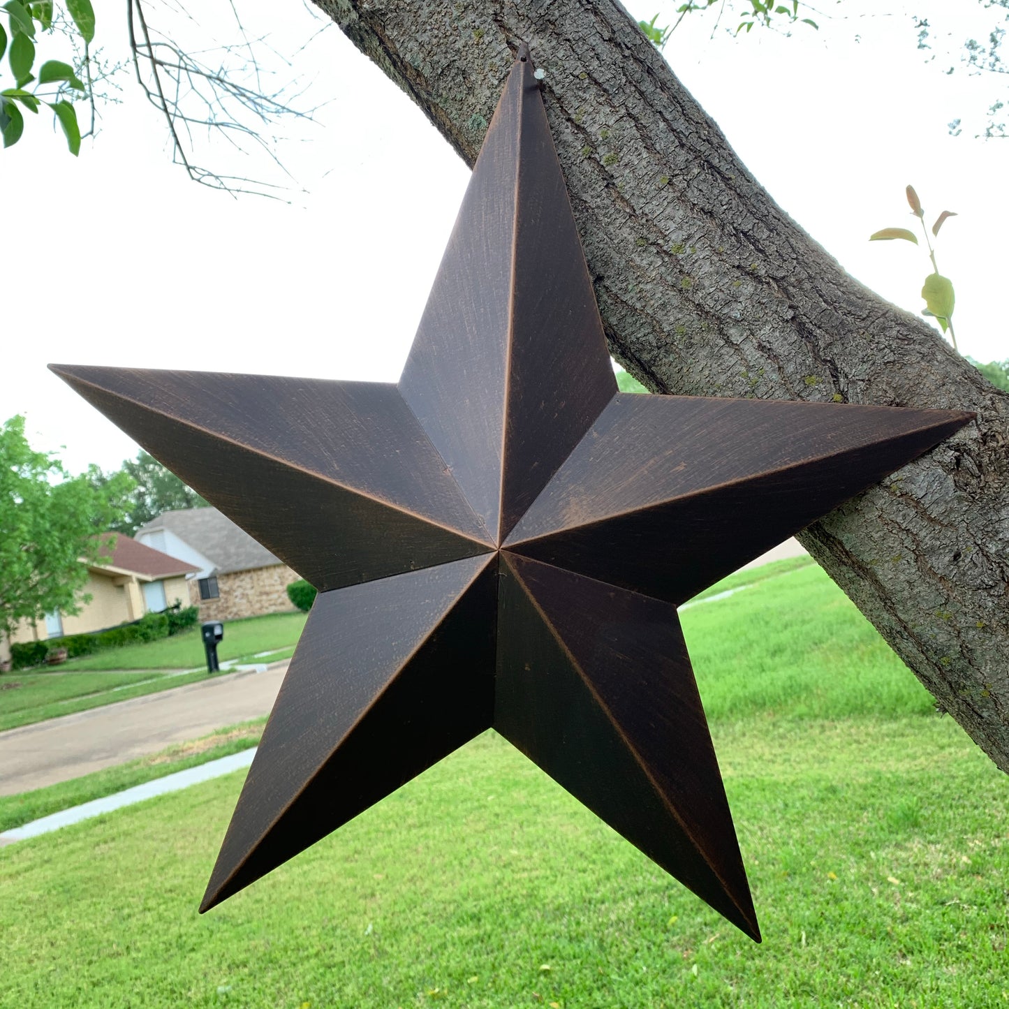 12",16",22",24",30",36" RUSTIC BRONZE BARN STAR 5 POINT METAL STAR OF DAVID WESTERN HOME DECOR HANDMADE NEW 3" TO 36"-#EH10044