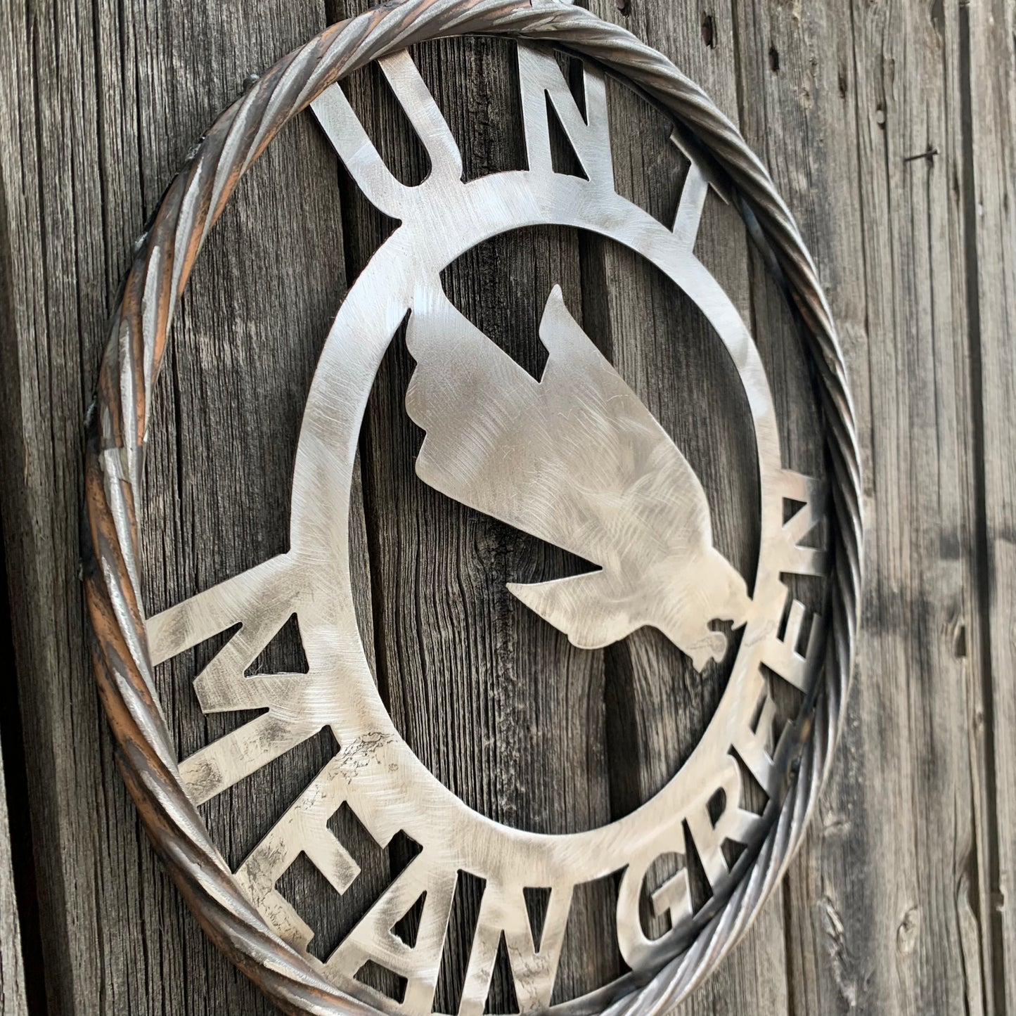 12", 18", 24", 32" UNT MEAN GREEN RAW METAL CUSTOM VINTAGE CRAFT WALL ART TEAM SIGN HANDMADE