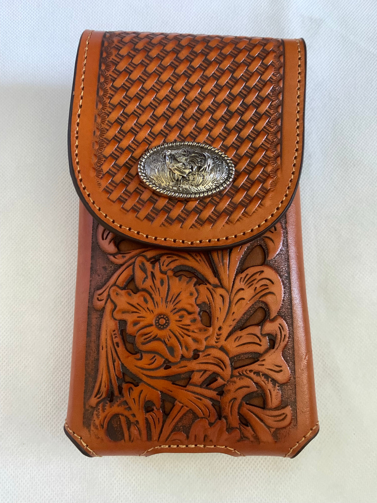 7" ROOSTER TAN BROWN LEATHER POUCH EXTRA LARGE  BELT LOOP HOLSTER CELL PHONE CASE UNIVERSAL OVERSIZE