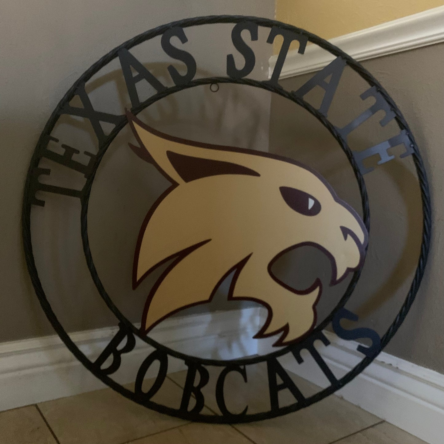 12",18",24",32",36" TEXAS STATE BOBCATS CUSTOM METAL VINTAGE CRAFT TEAM SIGN WESTERN HOME DECOR HANDMADE