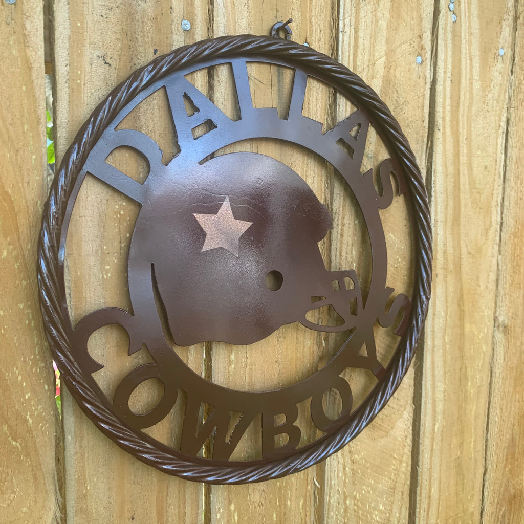 24 DALLAS COWBOYS HELMET CUSTOM VINTAGE METAL WALL ART WESTERN HOME D –