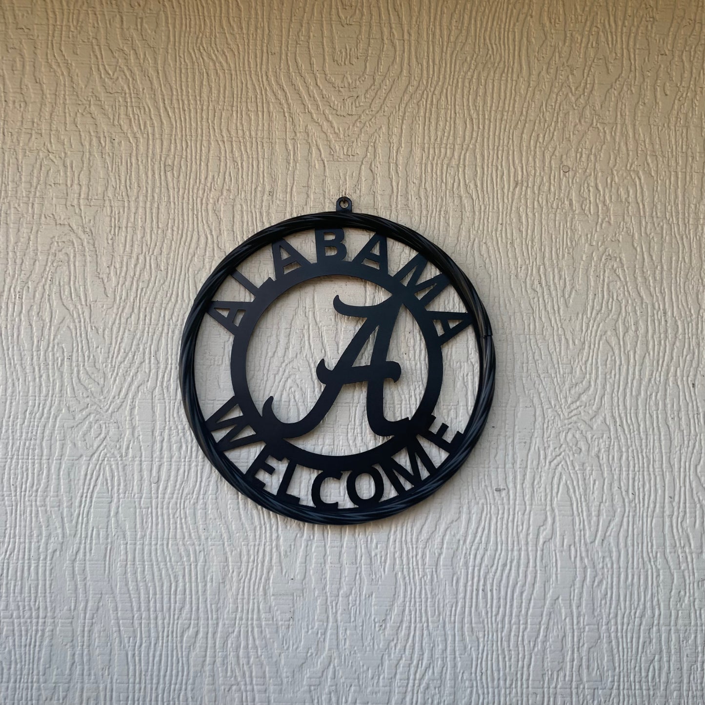 ALABAMA WELCOME CUSTOM ALL BLACK METAL VINTAGE SIGN TEAM HANDMADE
