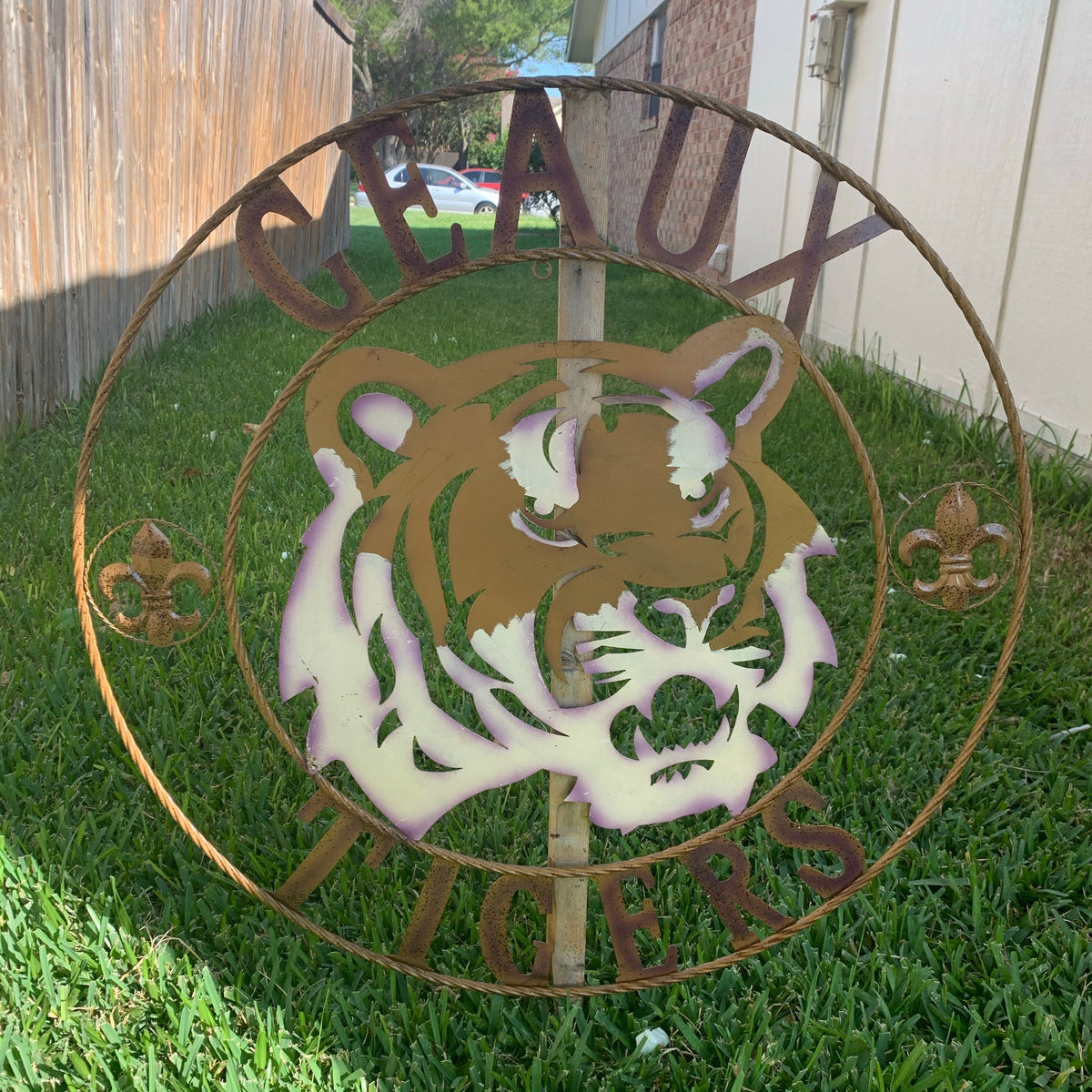 12",18", 24", 32", 36" GEAUX TIGERS CUSTOM METAL VINTAGE CRAFT SIGN TEAM HANDMADE