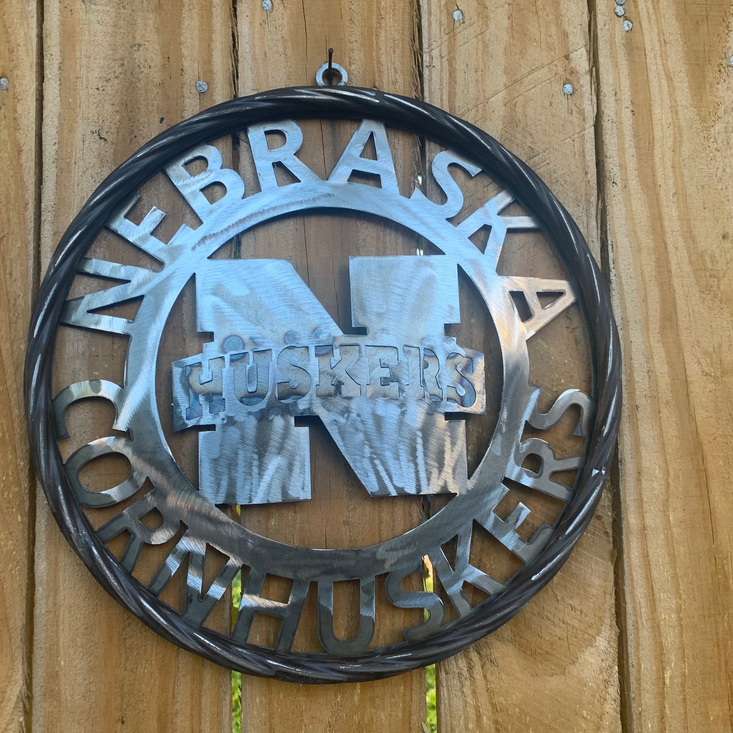 12", 18", 24", 32" NEBRASKA HUSKERS RAW METAL CUSTOM VINTAGE CRAFT TEAM SIGN