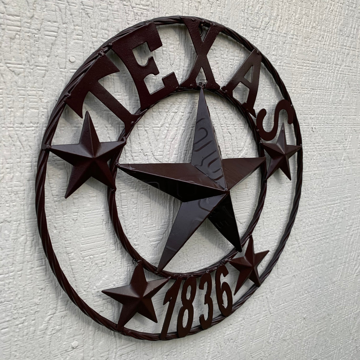 16",24",32",50" RUSTIC BROWN TEXAS 1836 BARN STAR METAL ART WESTERN HOME DECOR VINTAGE RUSTIC DARK BROWN NEW