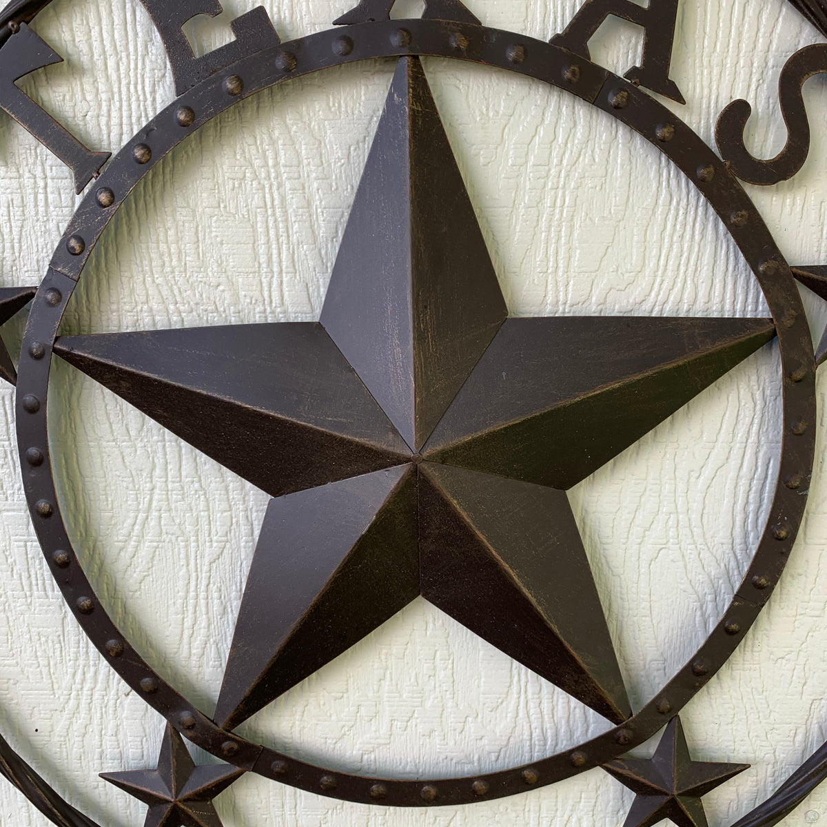 24" TEXAS BEADED COLIBROX BARN STAR METAL LONE STAR WESTERN HOME DECOR HANDMADE RUSTIC BRONZE COPPER NEW