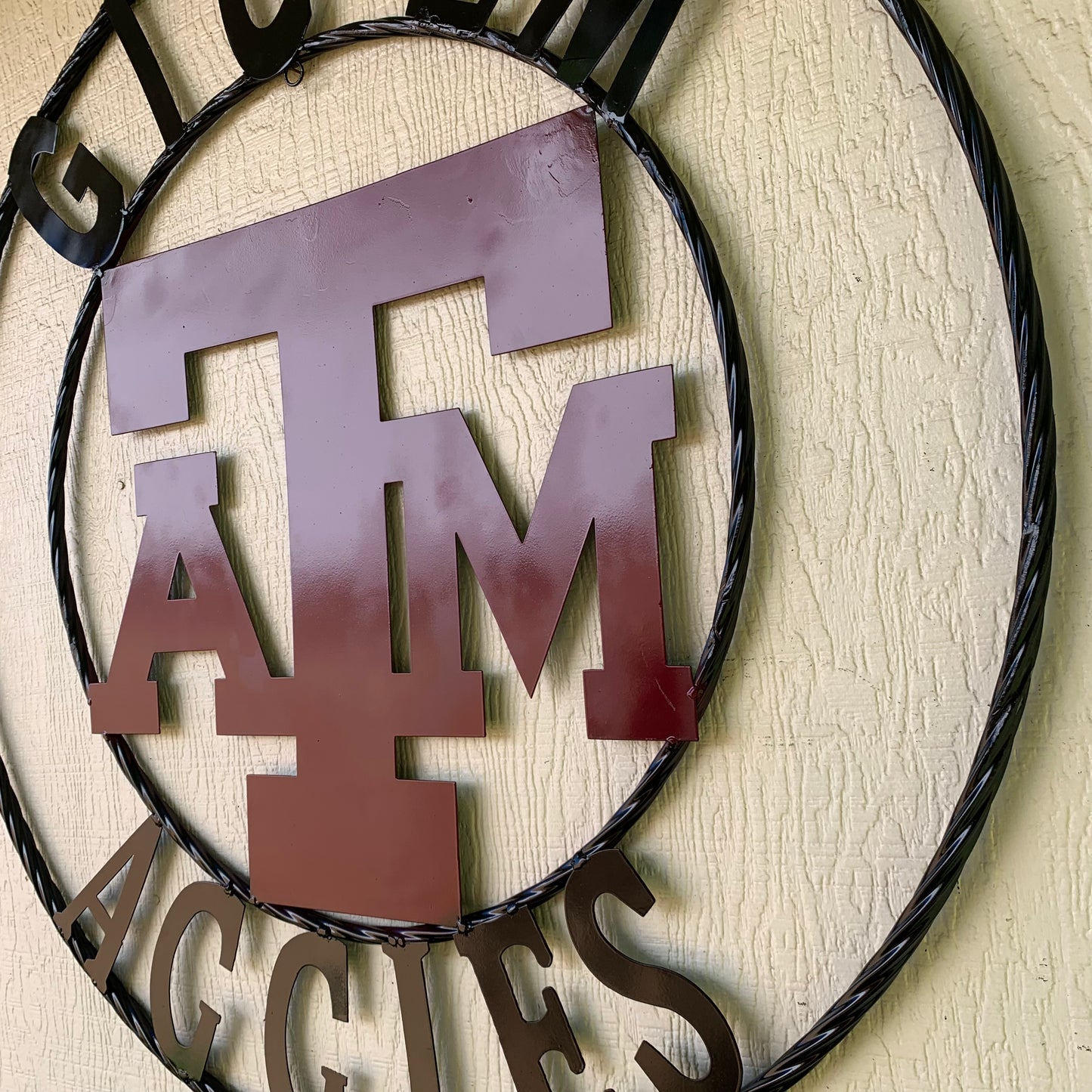 GIGEM AGGIES CUSTOM METAL VINTAGE CRAFT SIGN TEAM WESTERN HOME DECOR HANDMADE